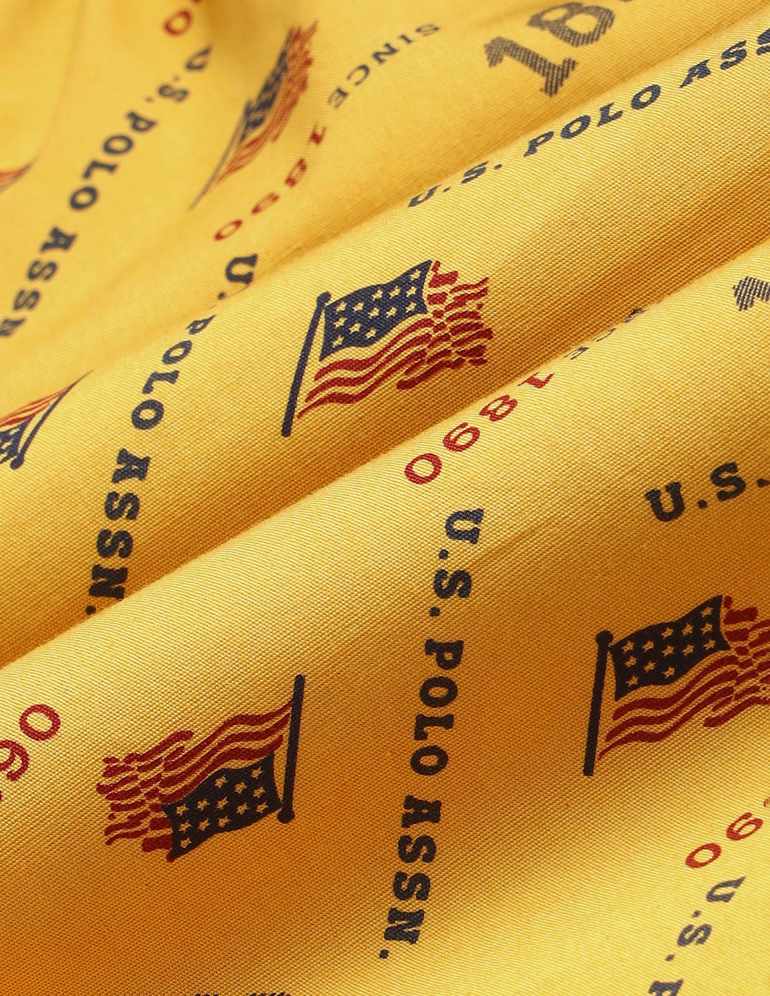 Pure Cotton Printed I657-PR Boxers - Pack Of 1 Mustard Flag - U.S. Polo Assn. India | Large