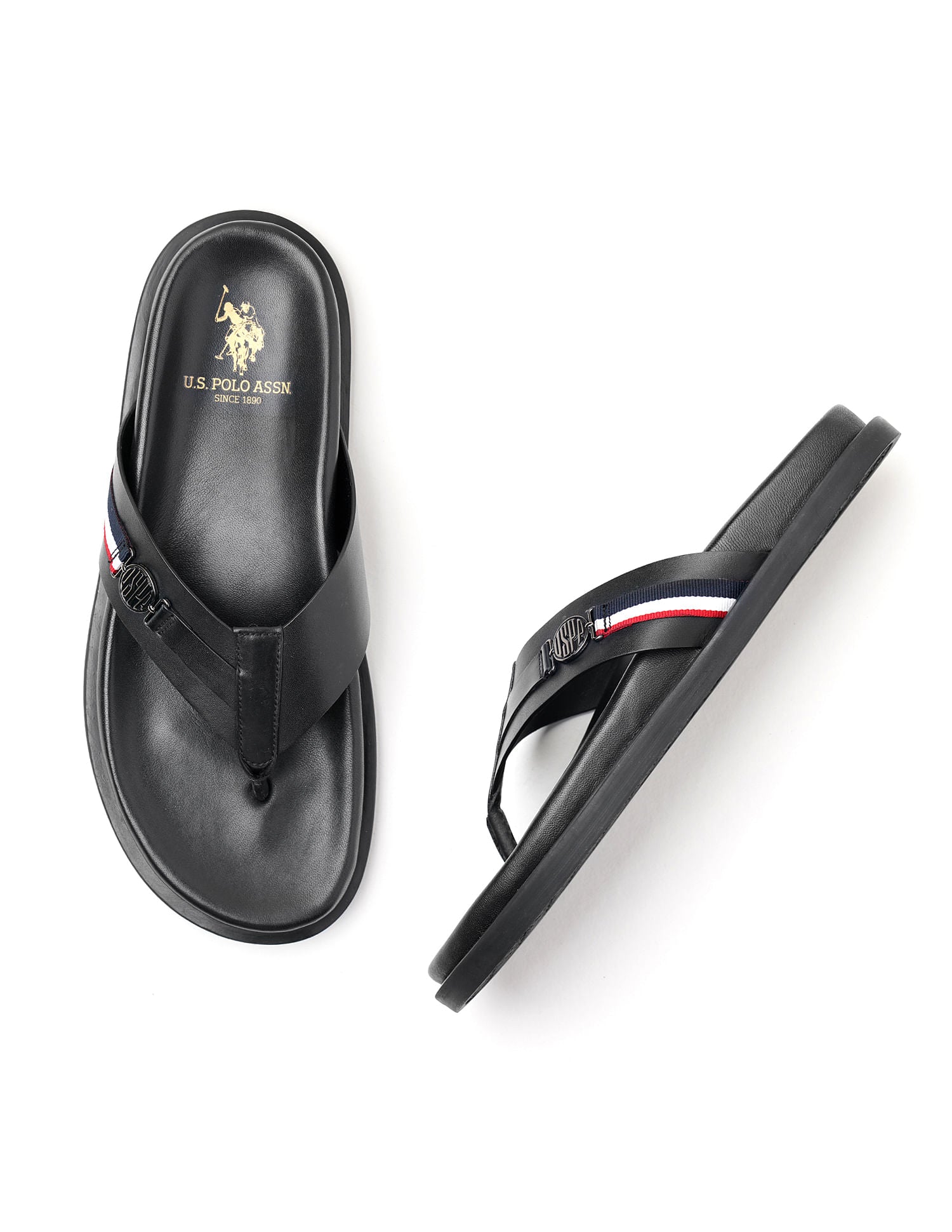 T-Strap Jim Sandals Black - U.S. Polo Assn. India | Large