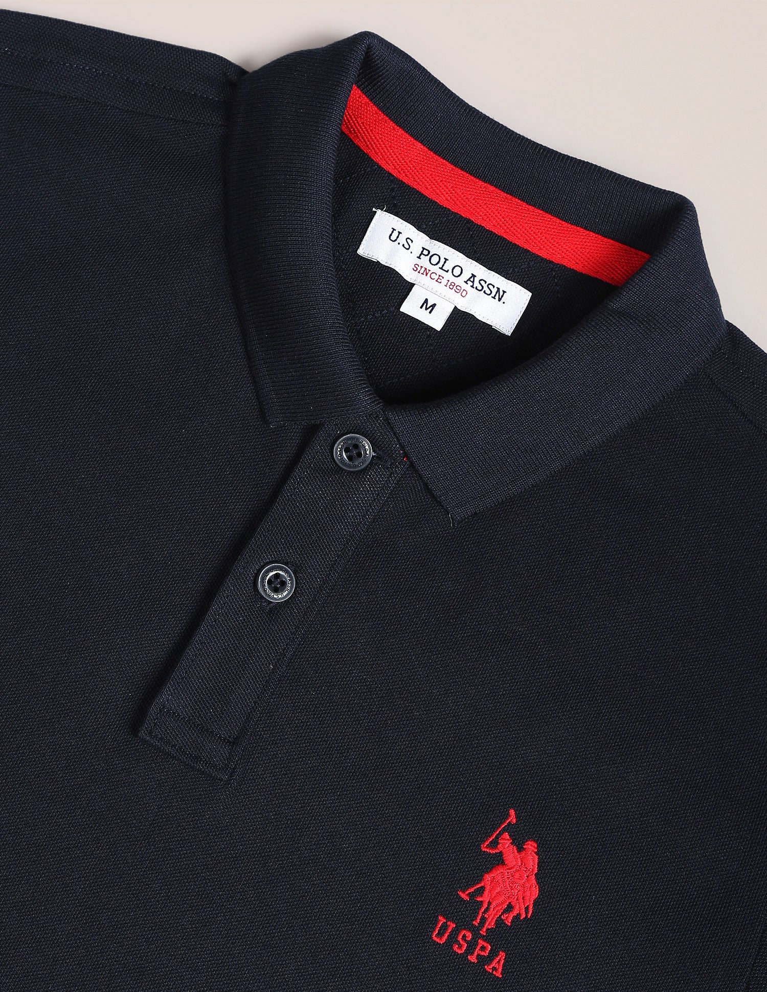 Brand Embroidered Cotton Polo Shirt Navy - U.S. POLO ASSN. | Large
