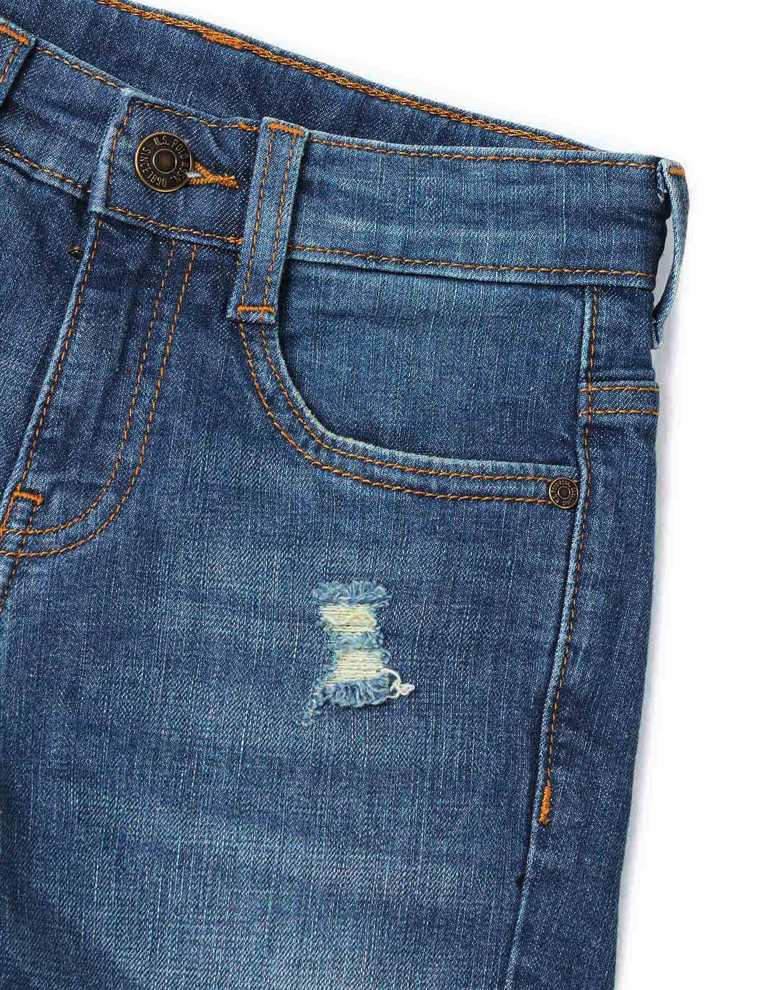 Boys Regular Fit Denim Shorts Light Wash - U.S. POLO ASSN. | Large