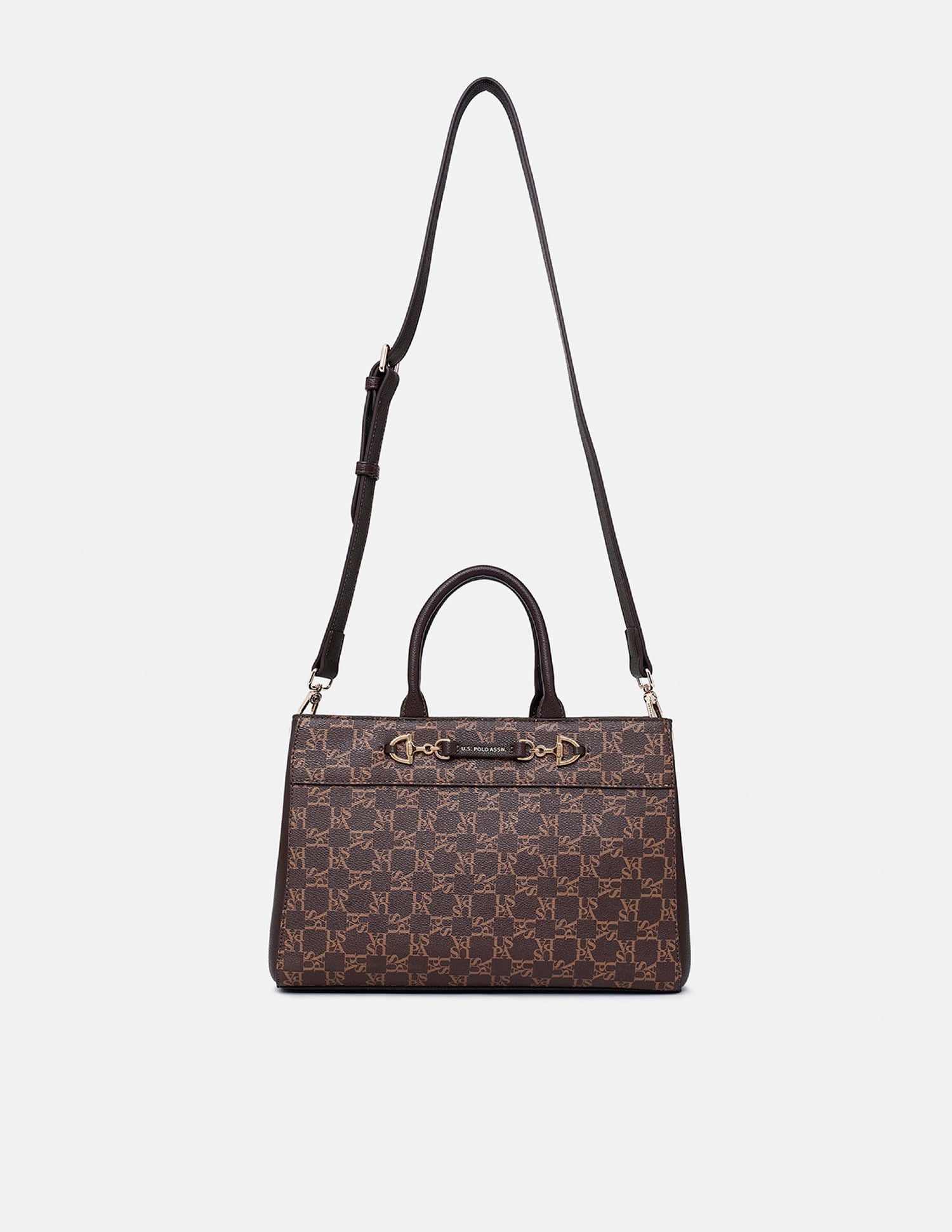 Capri Monogram Satchel Bag Brown - U.S. Polo Assn. India | Large