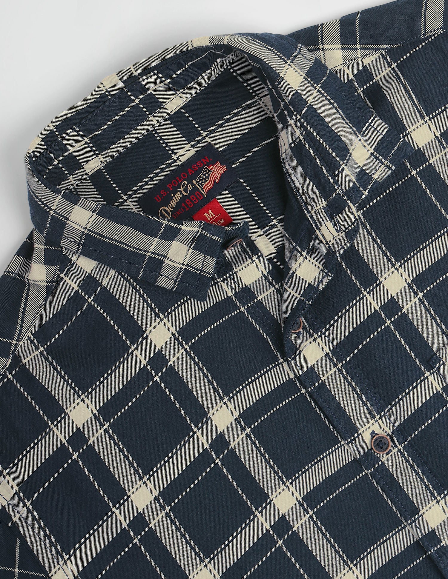 Tartan Check Slim Shirt Navy - U.S. Polo Assn. India | Large