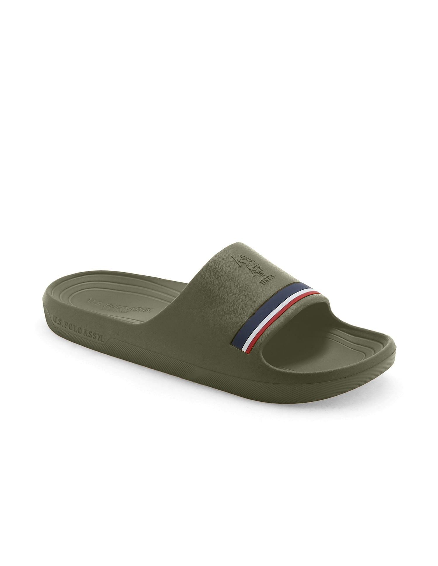 Men Easton Dk. Green Foam Walk Sliders Olive - U.S. POLO ASSN. | Large