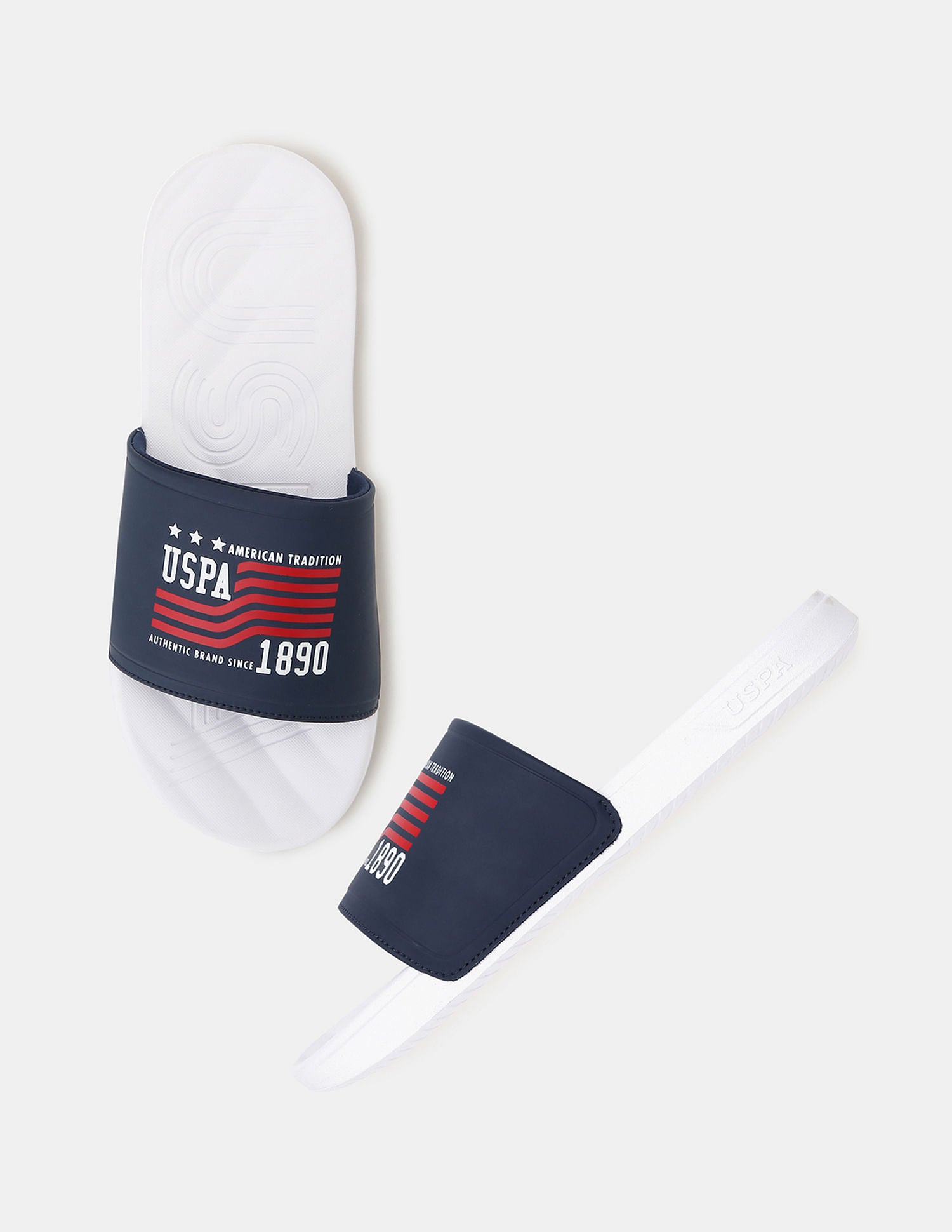 Men Axer Open Toe Slippers White - U.S. POLO ASSN. | Large