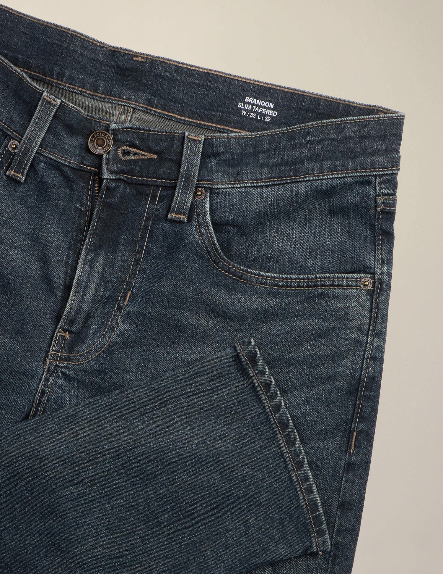 Brandon Slim-Tapered Fit Blue Jeans Mid Blue - U.S. Polo Assn. India | Large