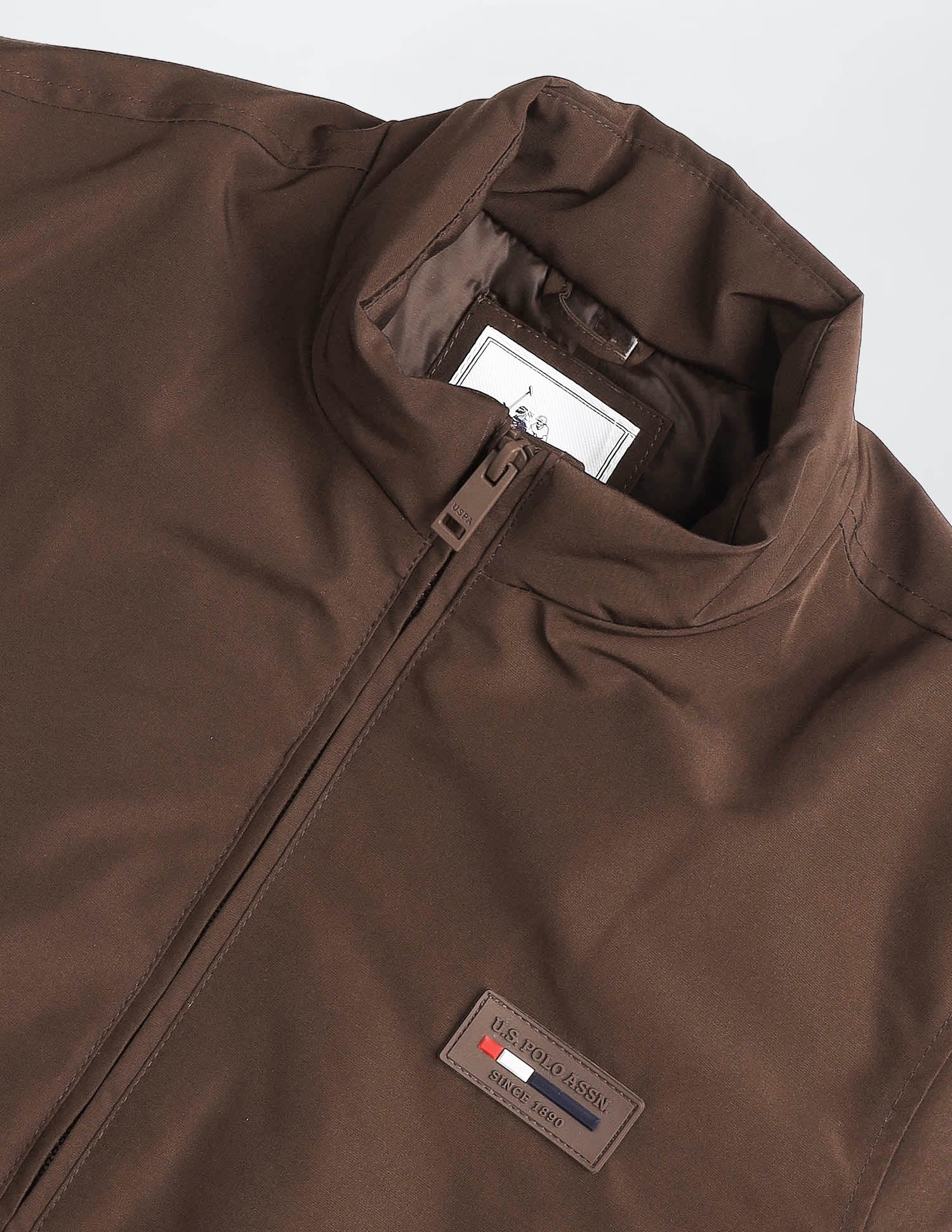 Solid Regular Fit Jacket Dark Brown - U.S. POLO ASSN. | Large