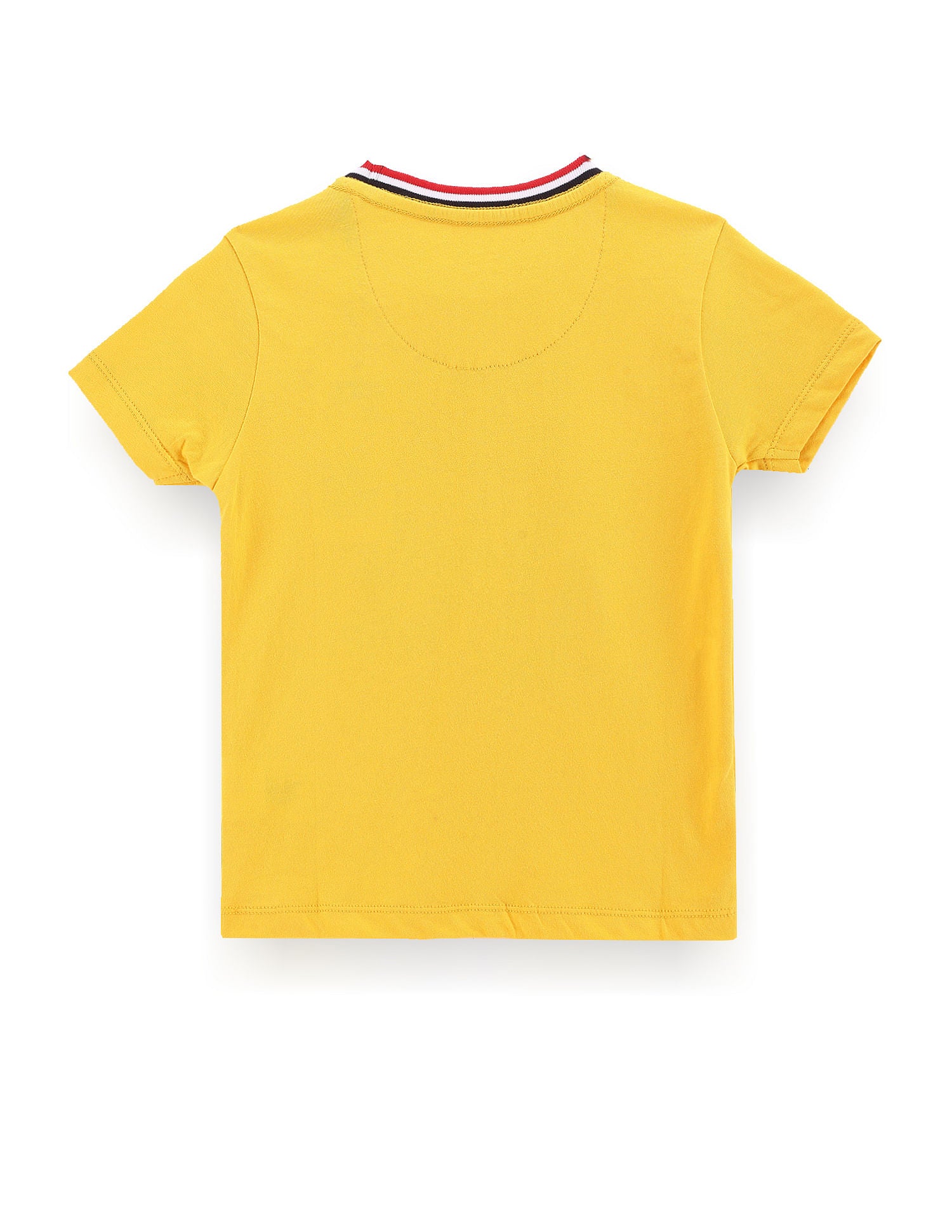 Boys Striped Collar Brand Print T-Shirt Yellow - U.S. POLO ASSN. | Large