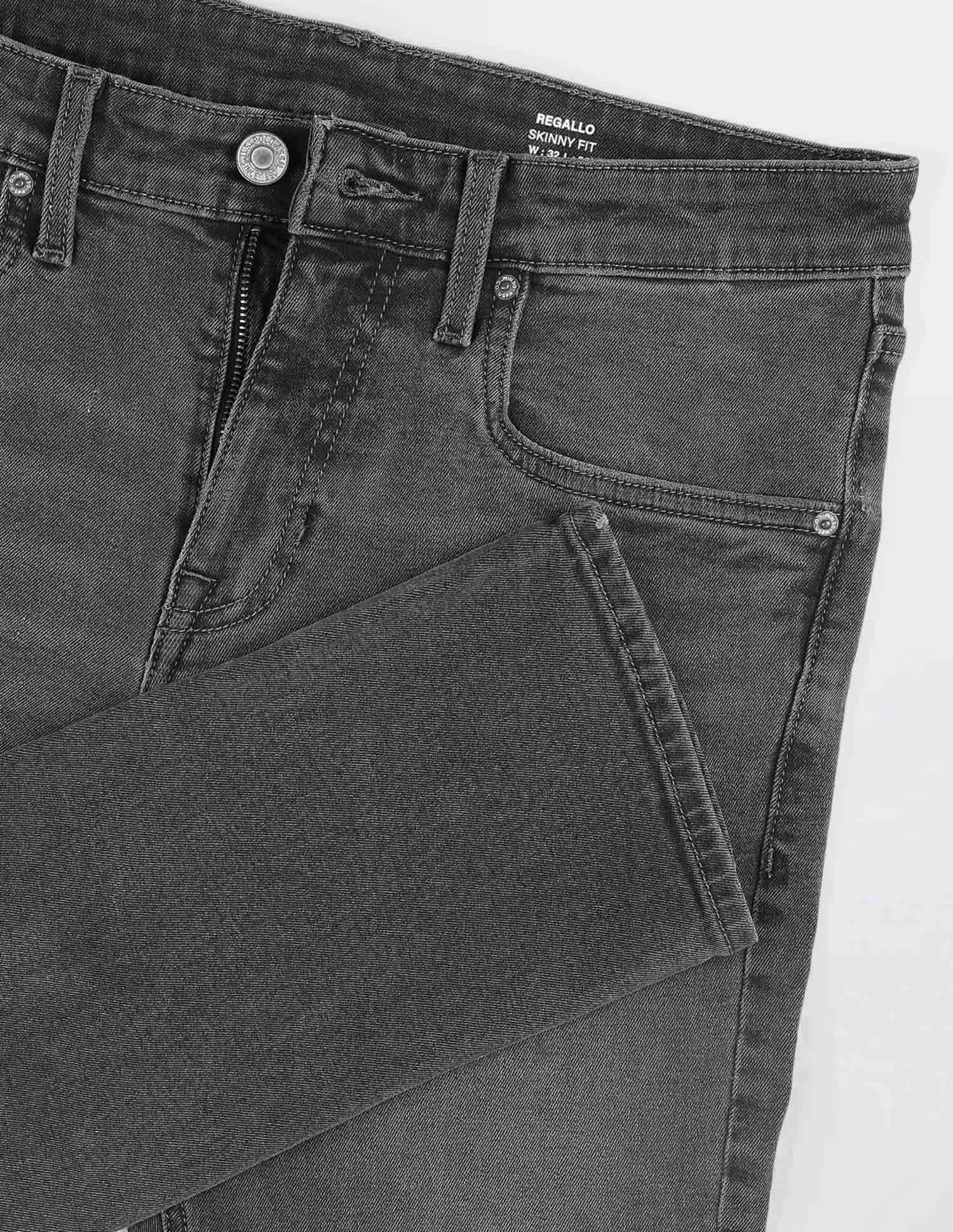 Regallo Skinny Fit Whiskered Jeans Mid Grey - U.S. Polo Assn. India | Large