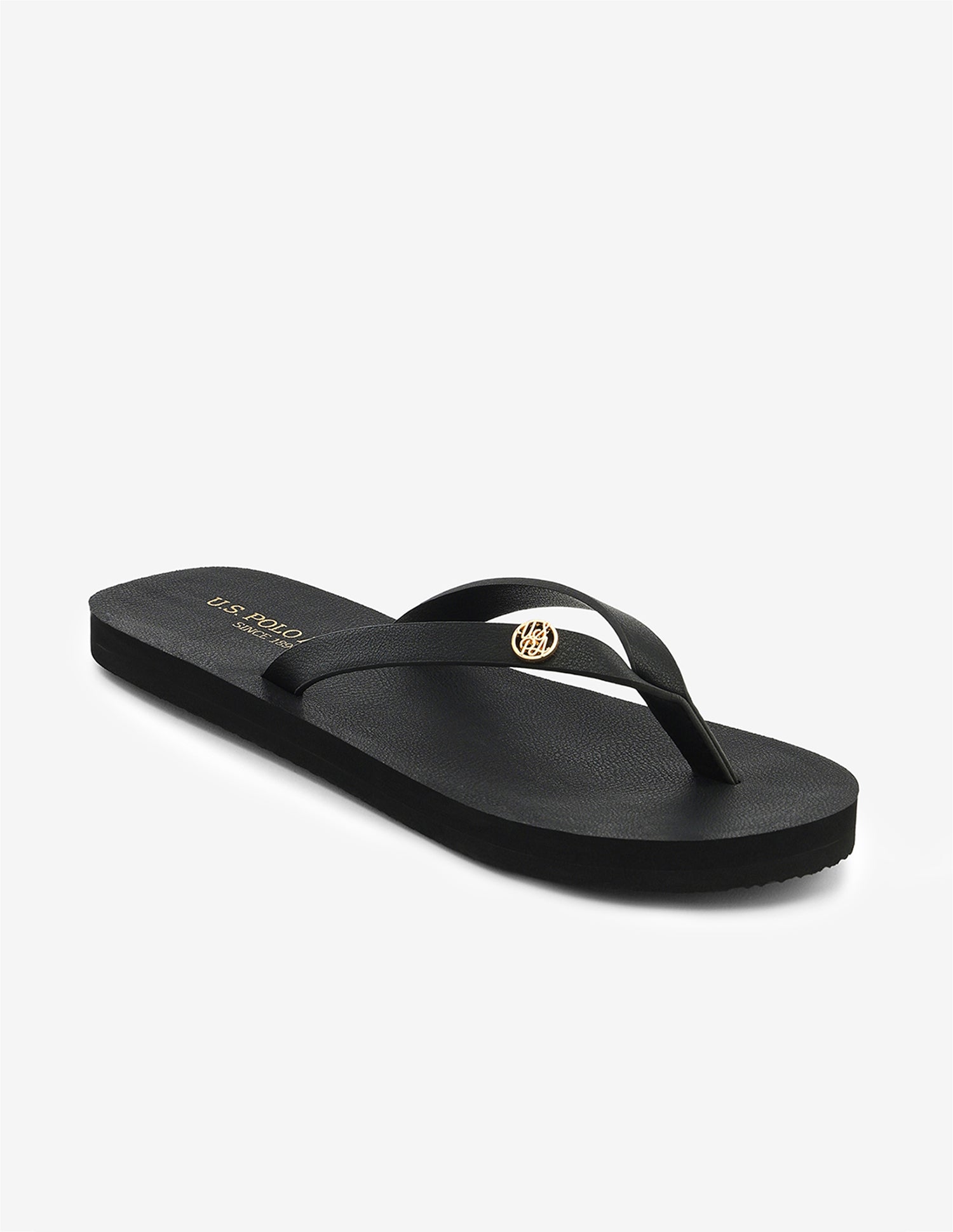 Narrow V-Strap Rei Flip Flops Black - U.S. Polo Assn. India | Large