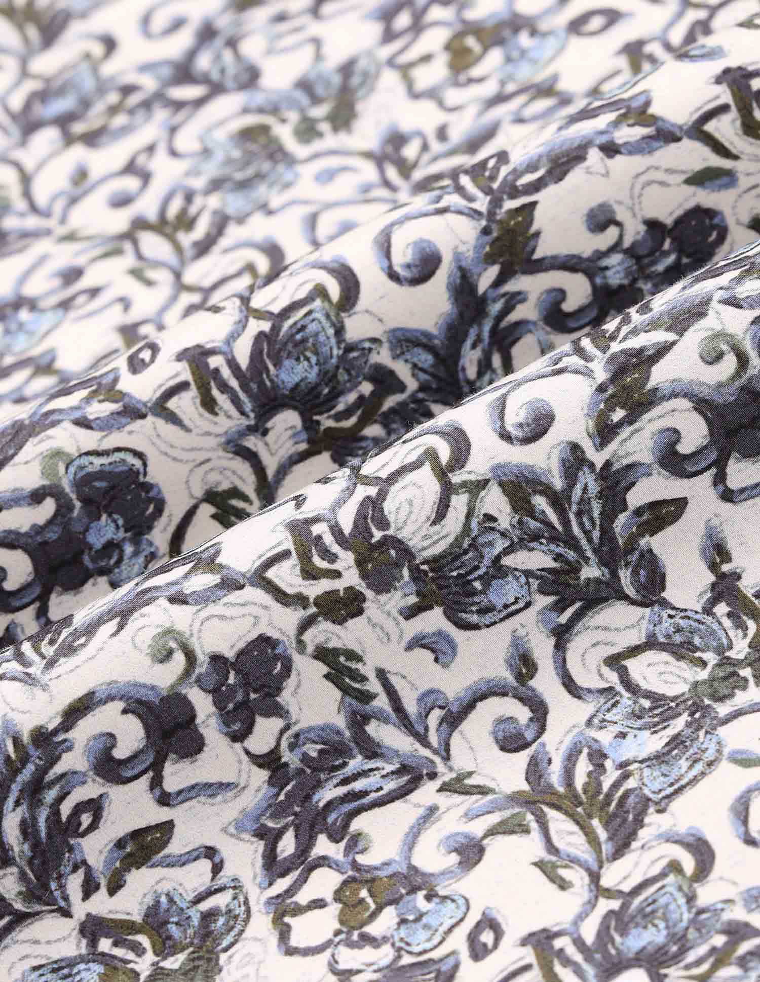 Floral Printed Satin Shirt Ivory - U.S. Polo Assn. India | Large