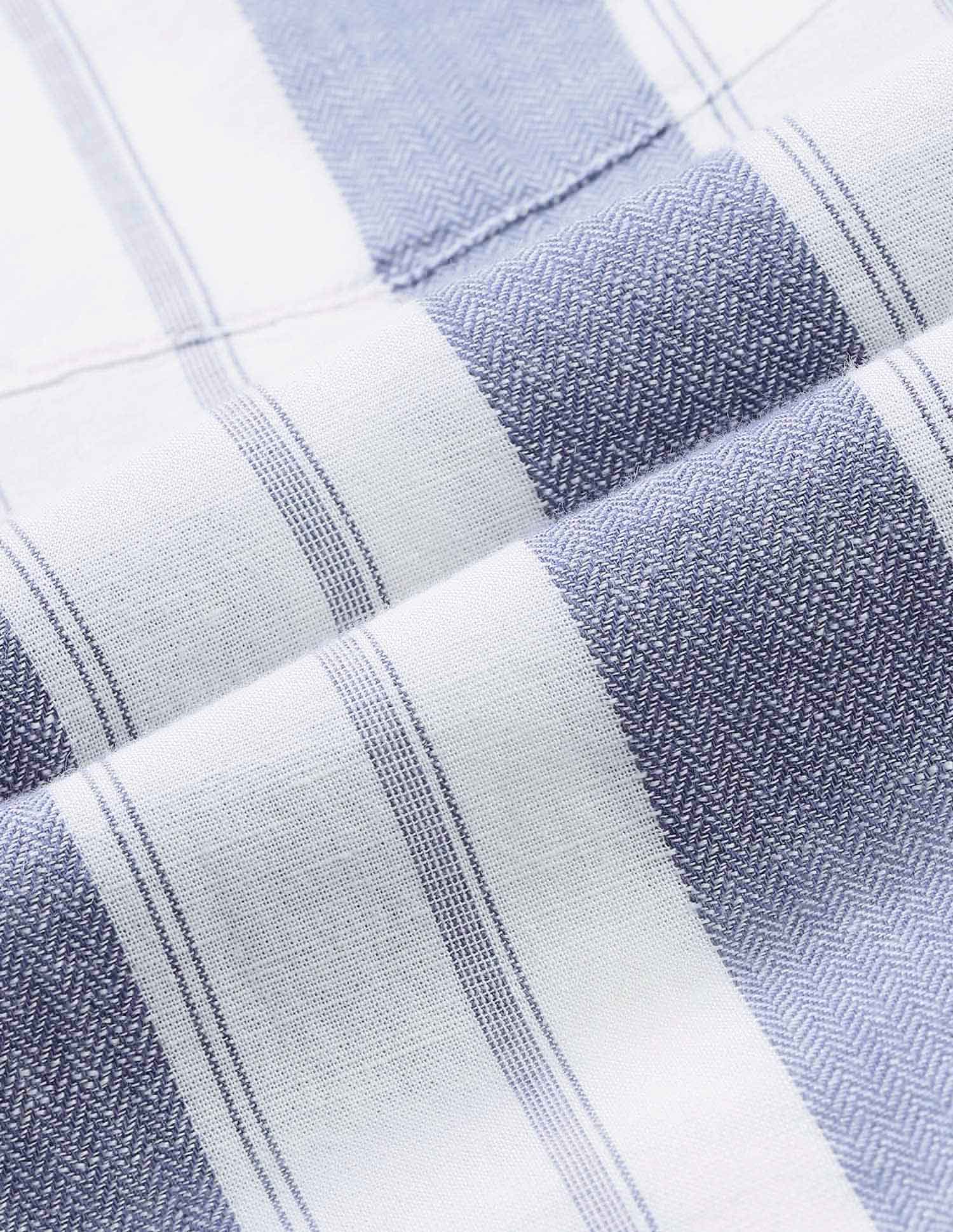Vertical Striped Regular Fit Dobby Shirt Blue - U.S. Polo Assn. India | Large