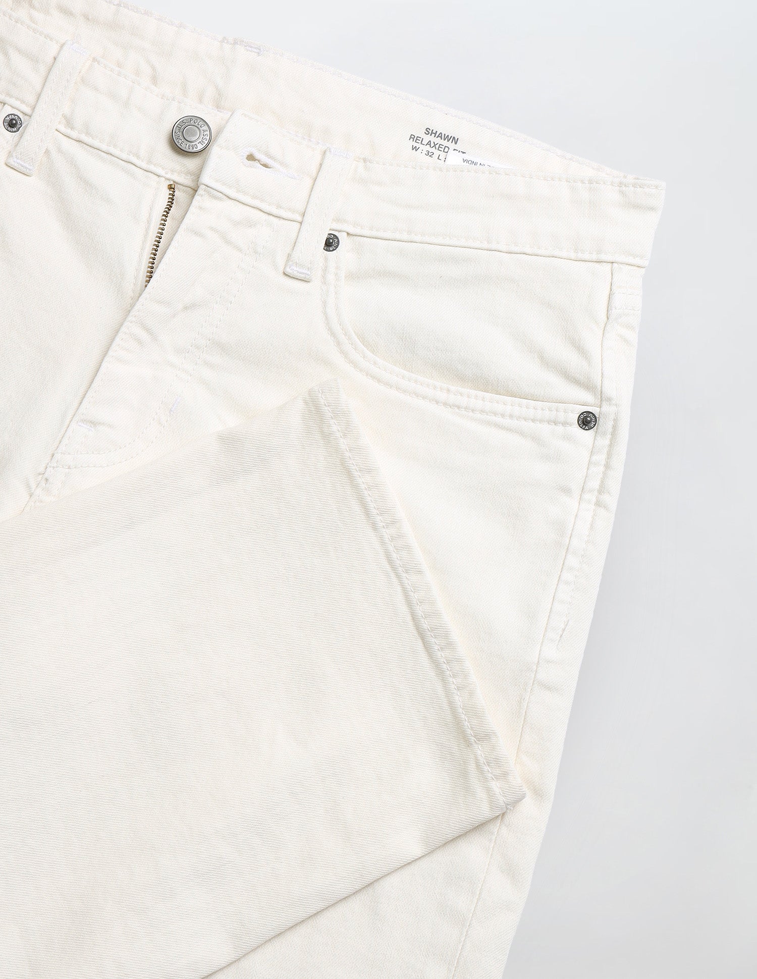 Shawn Relaxed Fit White Jeans Off White - U.S. Polo Assn. India | Large