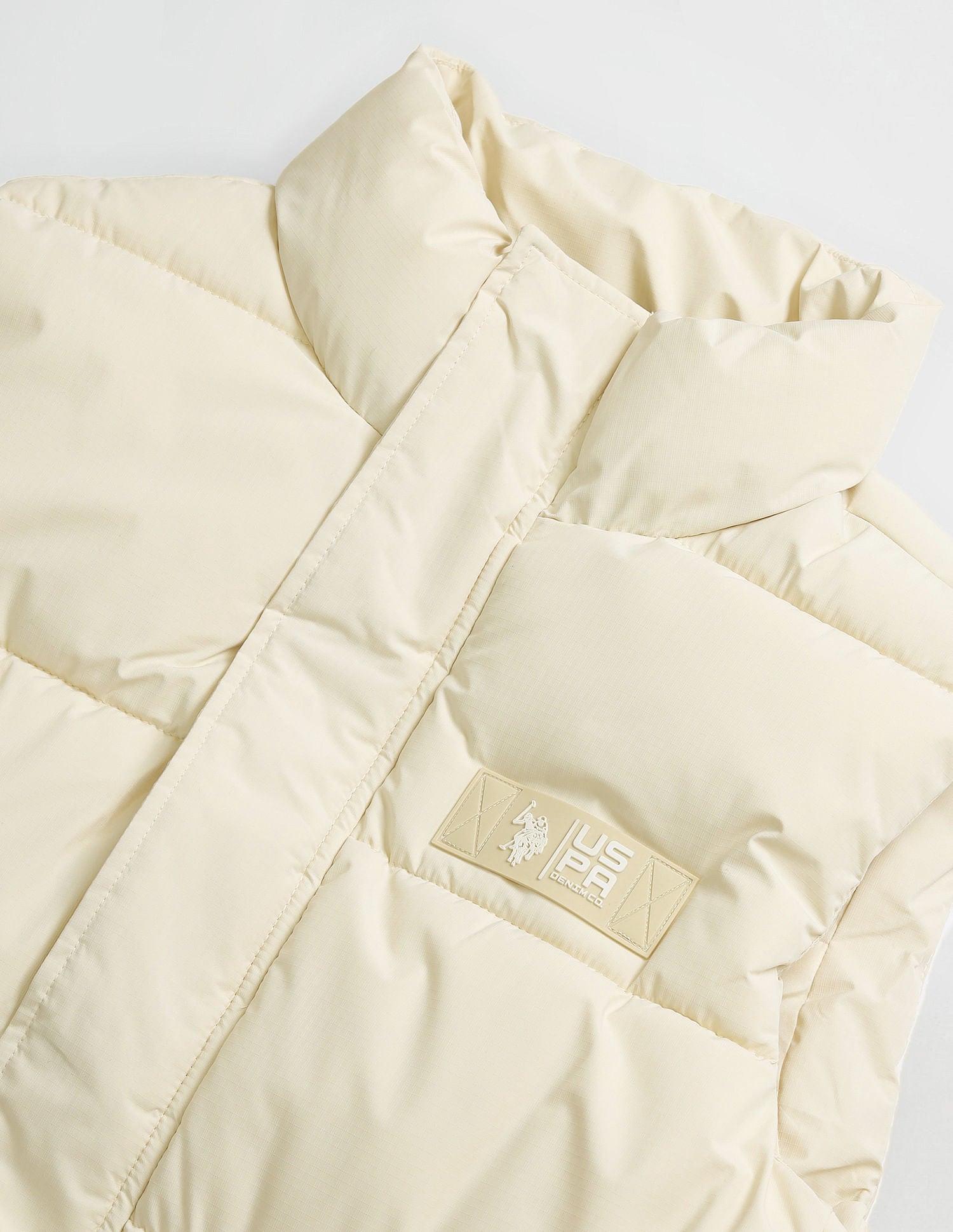 Regular Fit Solid Padded Jacket Ivory - U.S. POLO ASSN. | Large