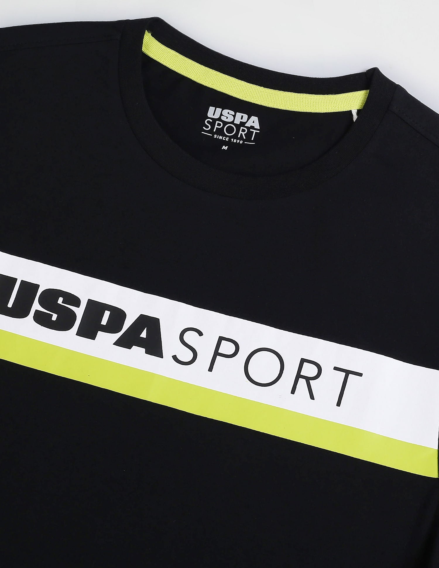 Crew Neck Brand Print T-Shirt Black - U.S. Polo Assn. India | Large