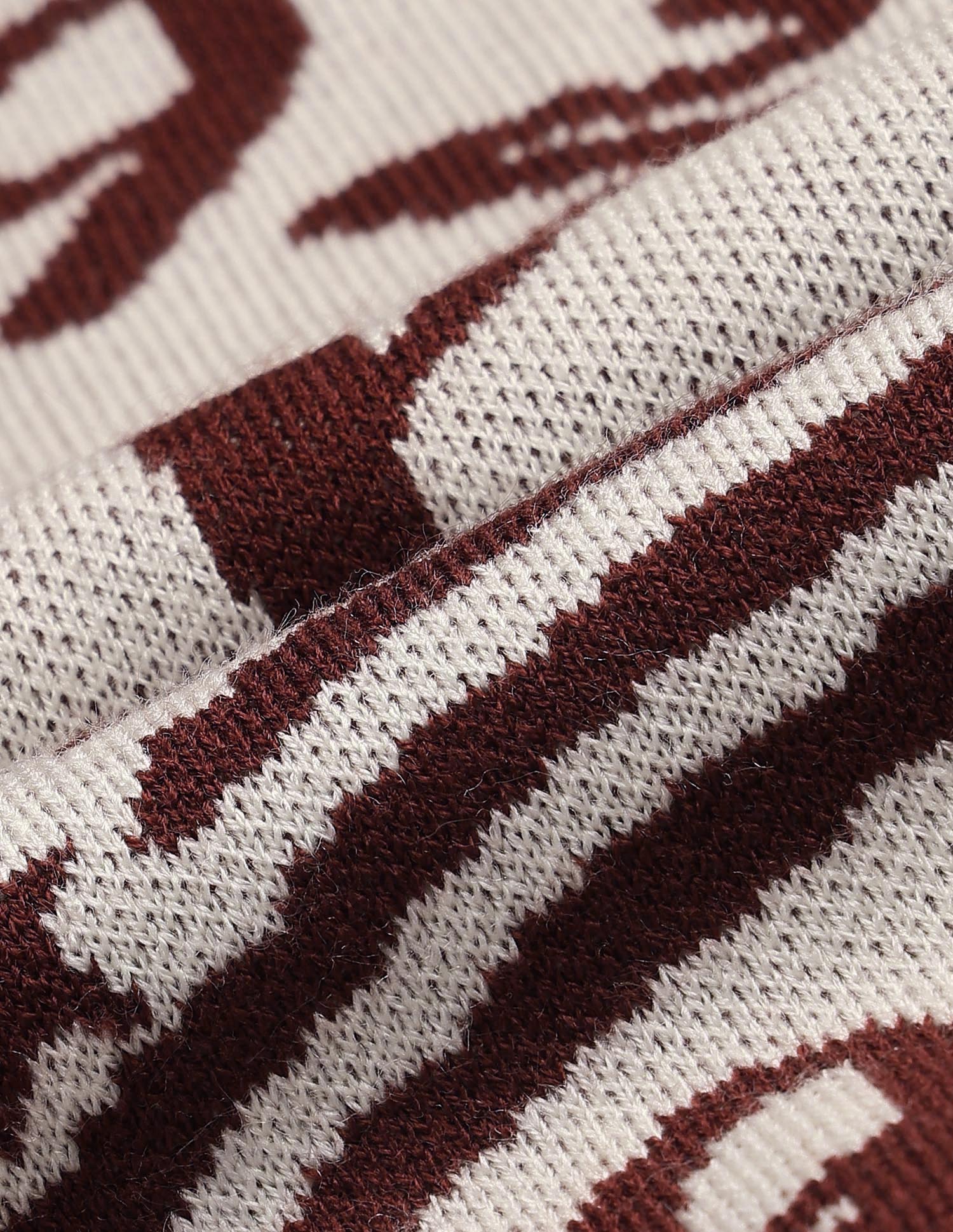 Boys Graphic Patterned Knit Sweater Off White - U.S. POLO ASSN. | Large