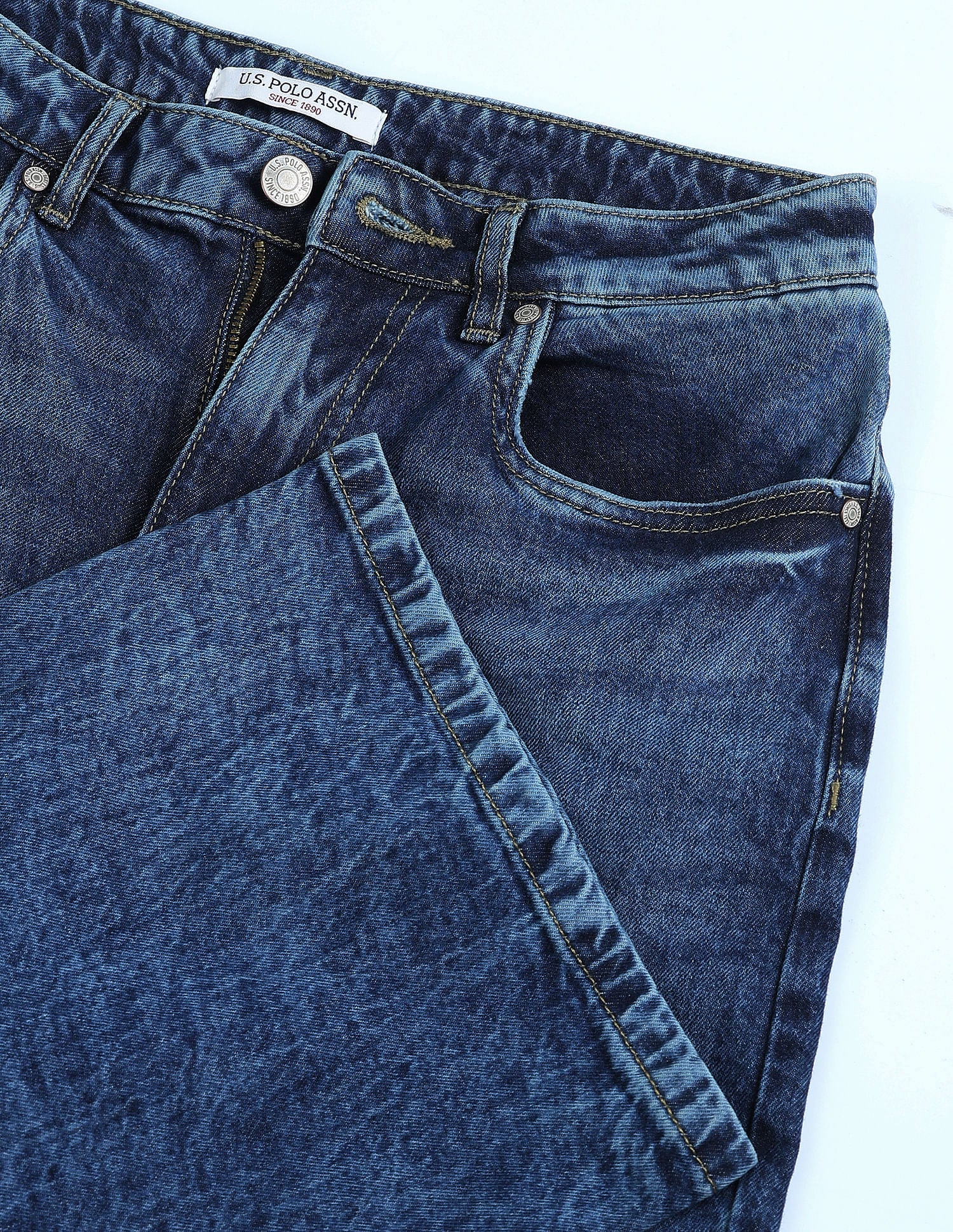 High Rise Wide Leg Jeans Blue - U.S. Polo Assn. India | Large