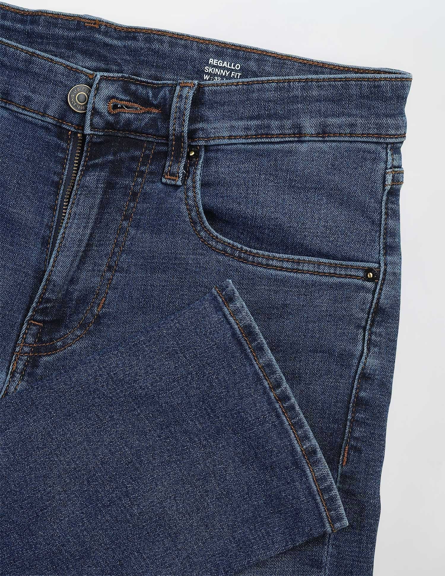 Regallo Skinny Fit Blue Jeans Dark Blue - U.S. Polo Assn. India | Large