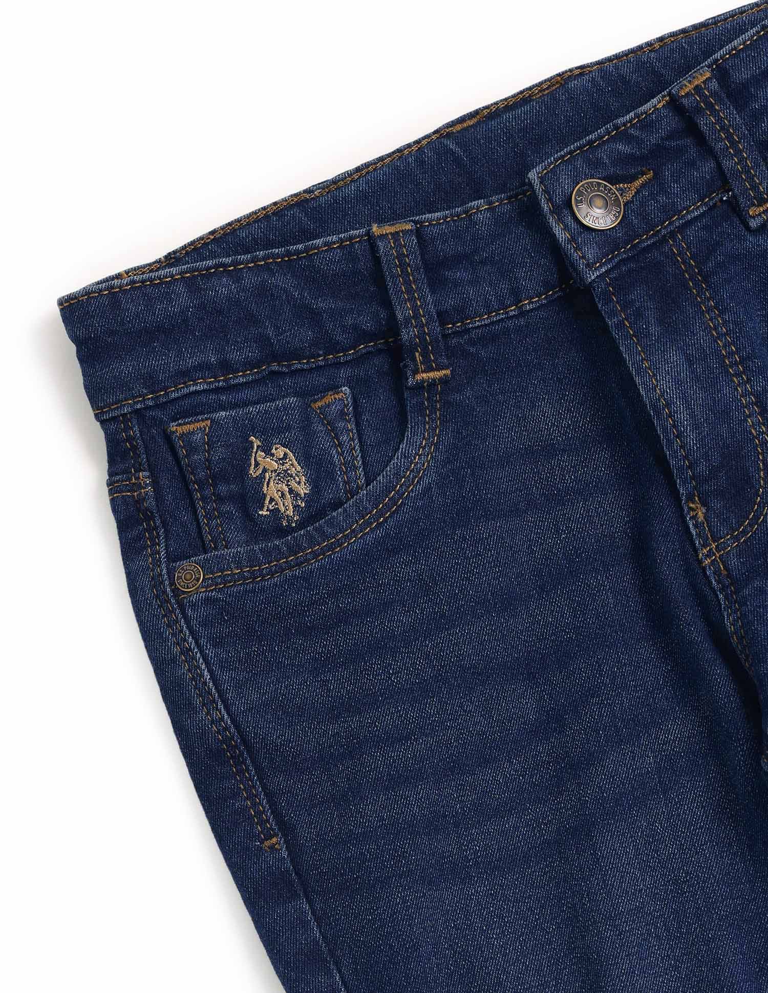 Boys Mid Rise Slim Fit Jeans Dark Wash - U.S. POLO ASSN. | Large