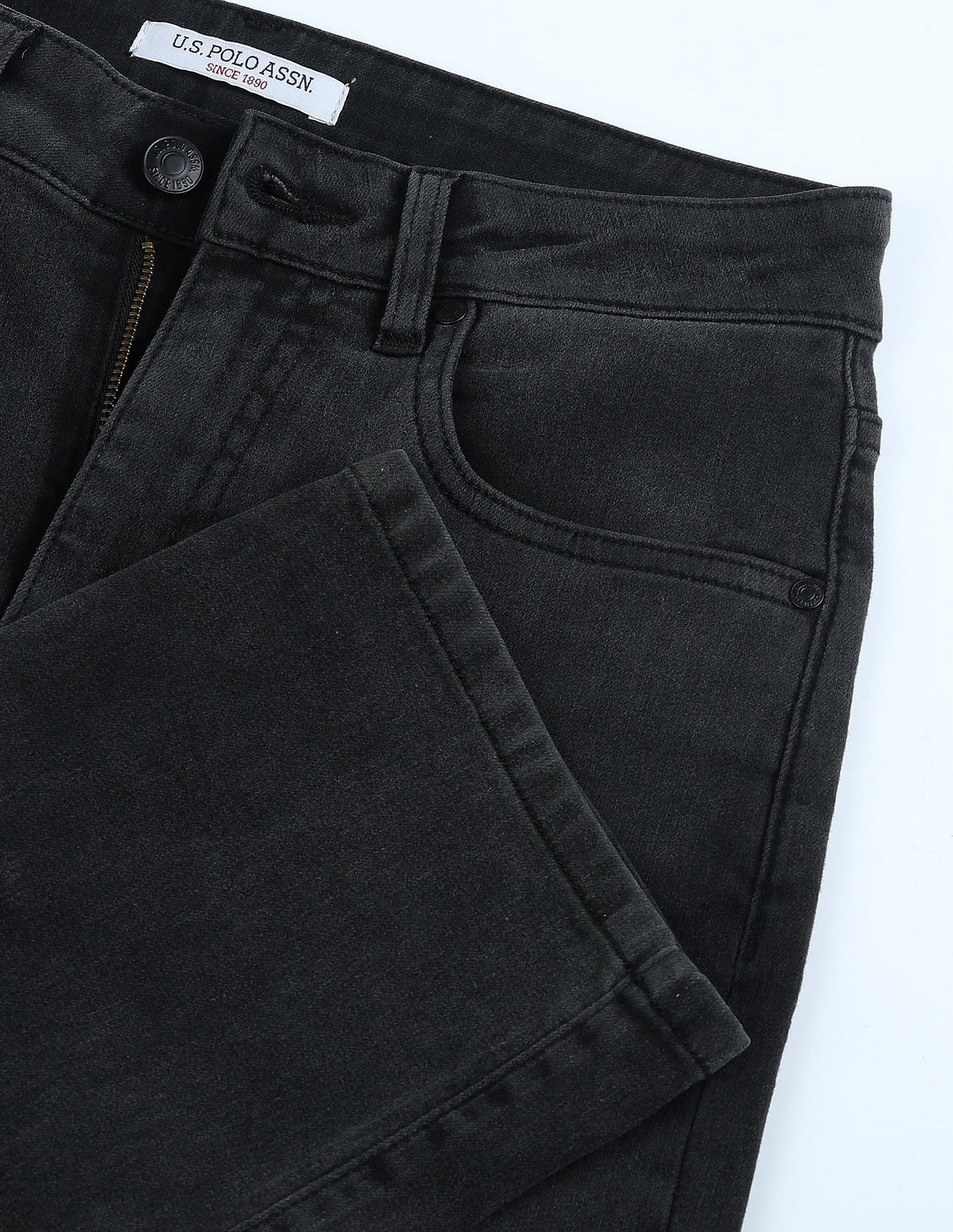 High Rise Straight Fit Jeans Dark Grey - U.S. Polo Assn. India | Large