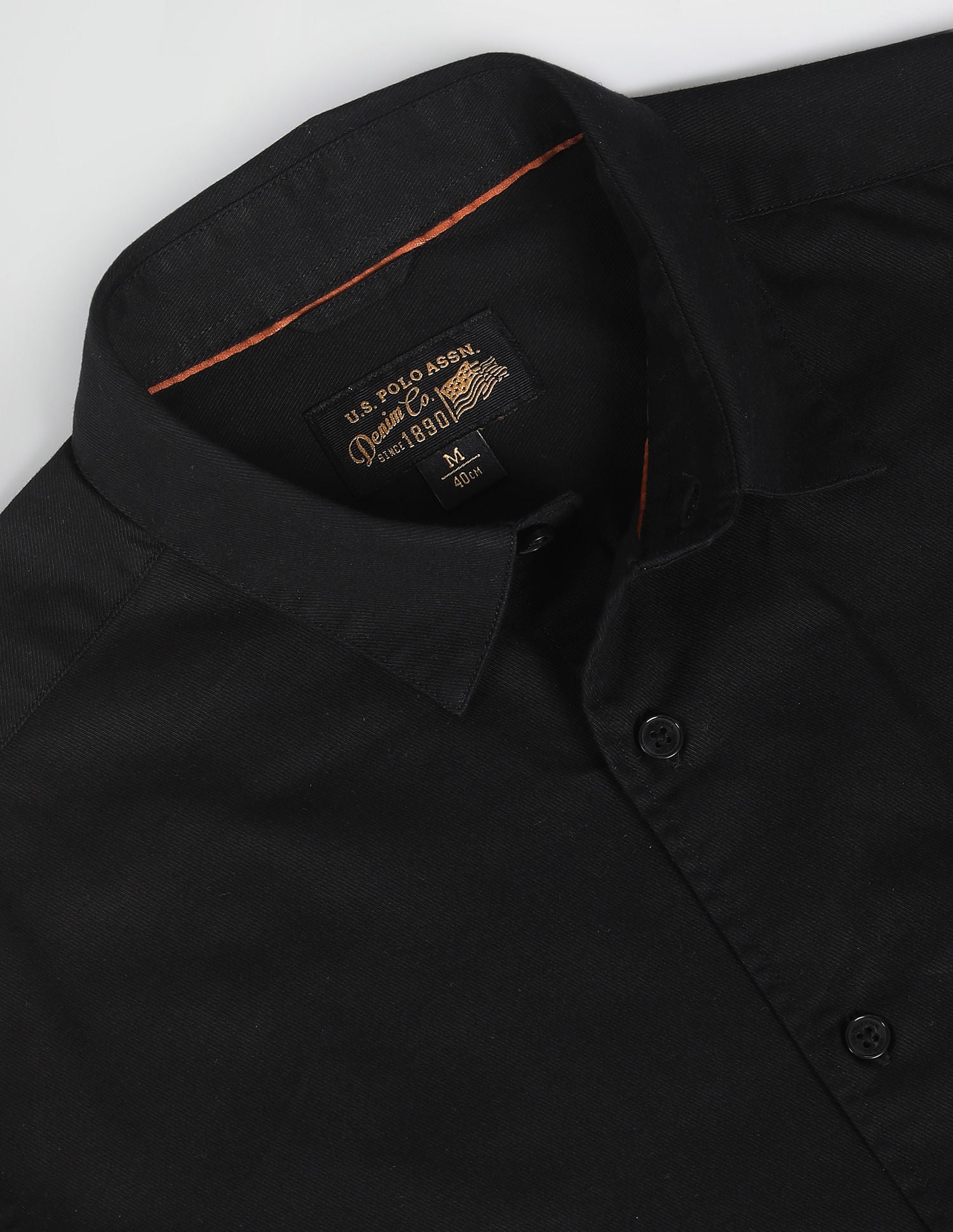 Twill Cotton Shirt Black - U.S. Polo Assn. India | Large