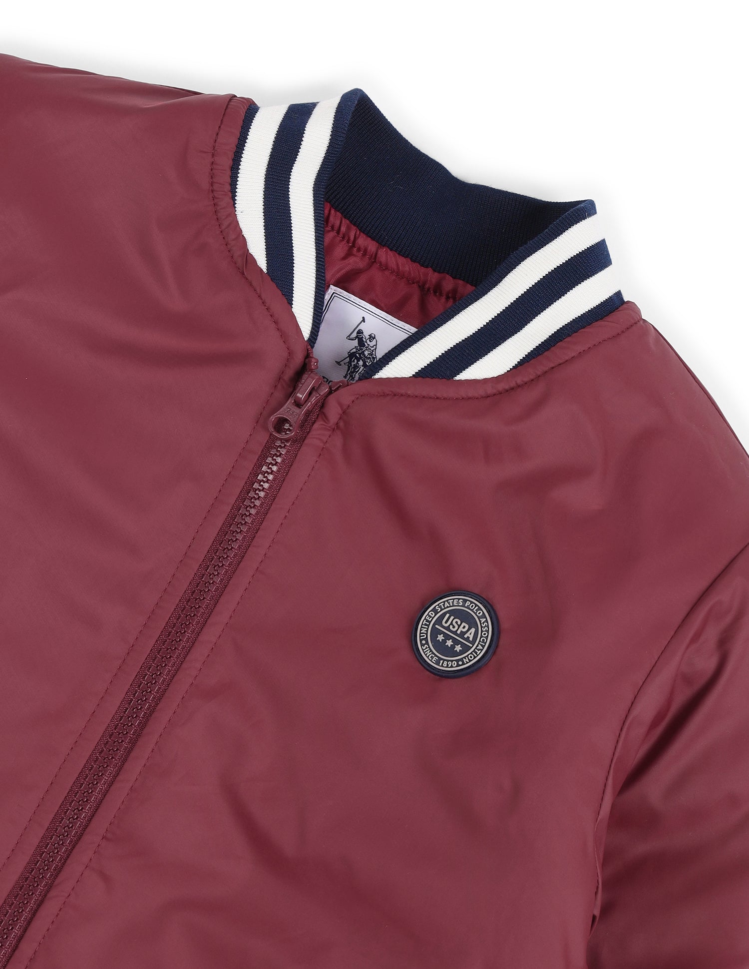 Boys Solid Spread Collar Jacket Maroon - U.S. POLO ASSN. | Large