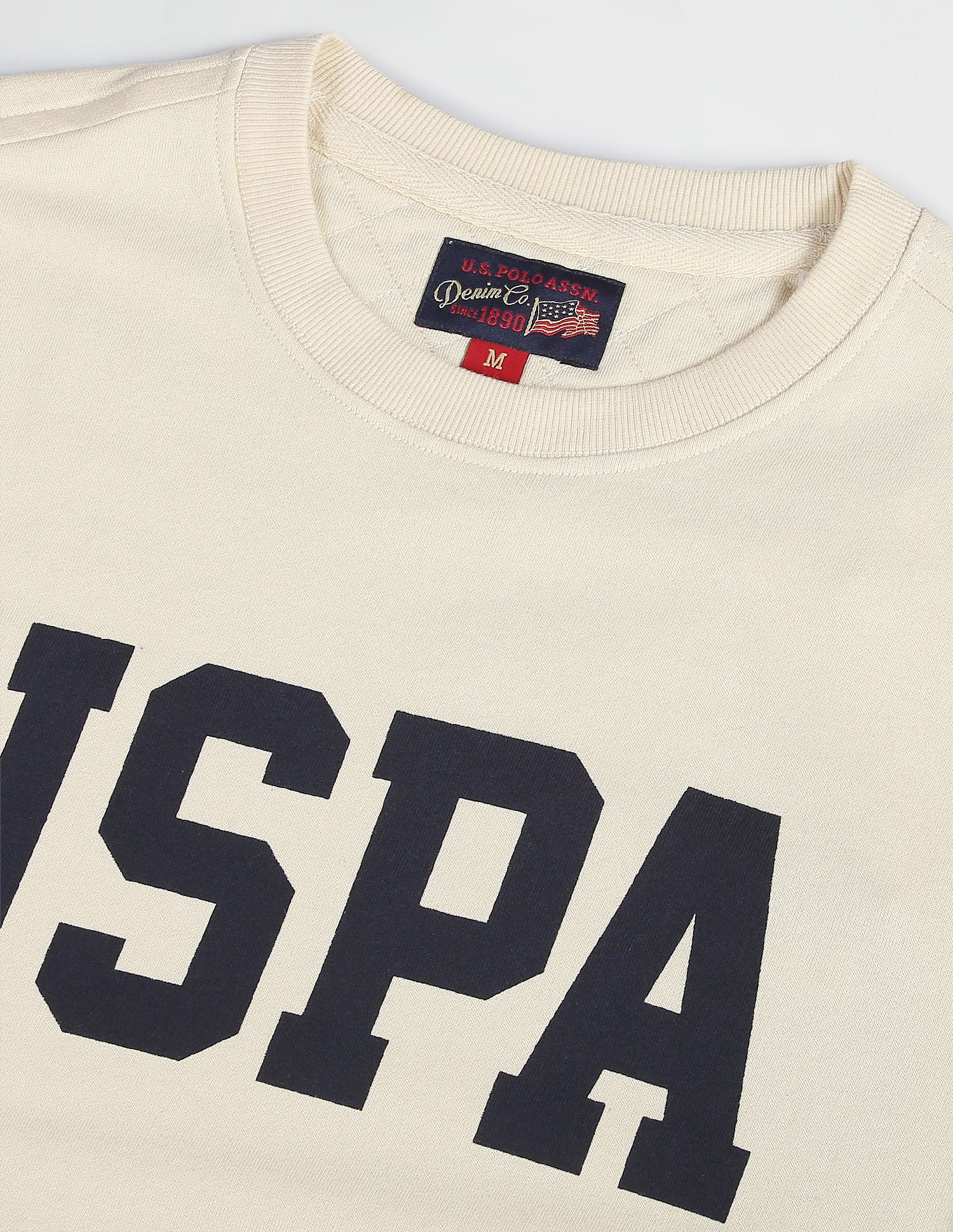 Collegiate Terry Sweatshirt Beige - U.S. POLO ASSN. | Large