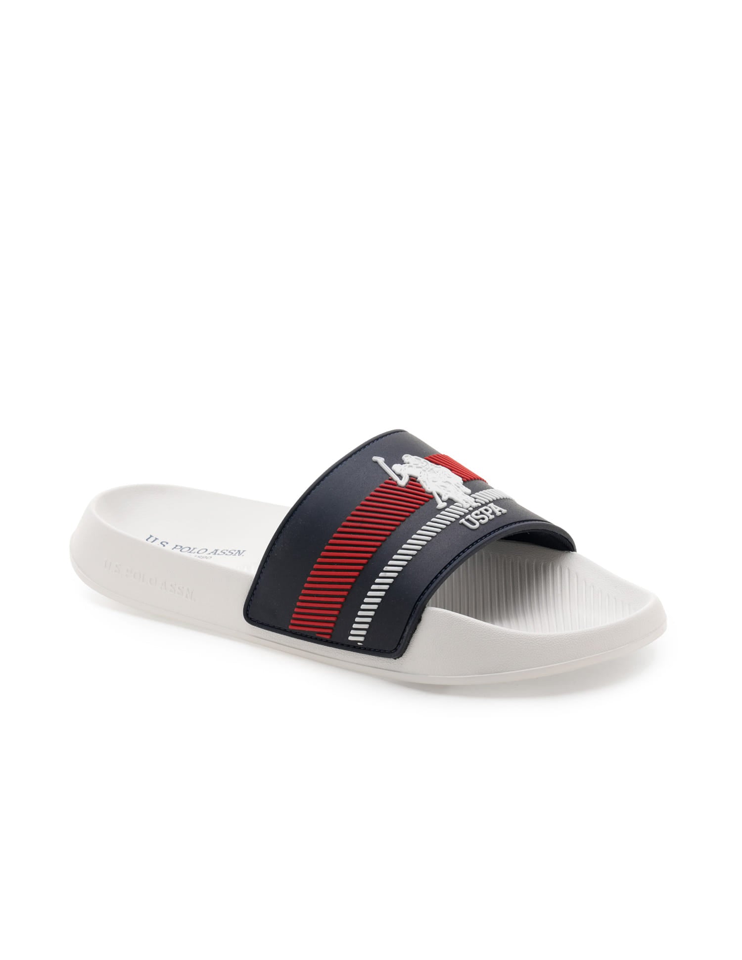 Men Rafa Brand Printed Sliders White - U.S. Polo Assn. India | Large
