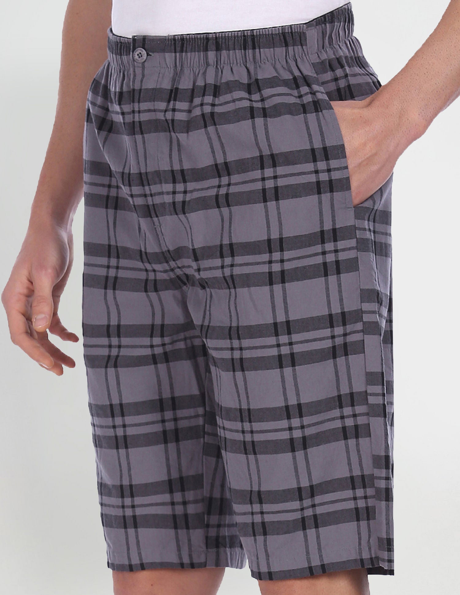 Pure Cotton Checked I692 Bermudas - Pack Of 1 Grey - U.S. POLO ASSN. | Large