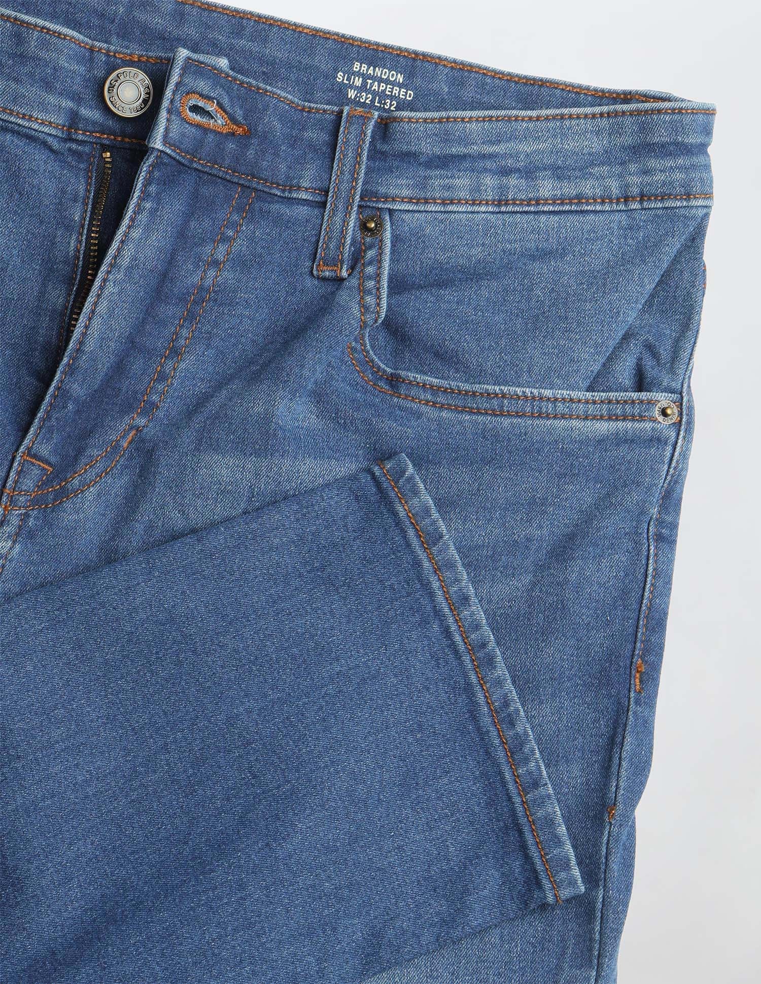 Brandon Slim-Tapered Fit Blue Jeans Indigo - U.S. Polo Assn. India | Large