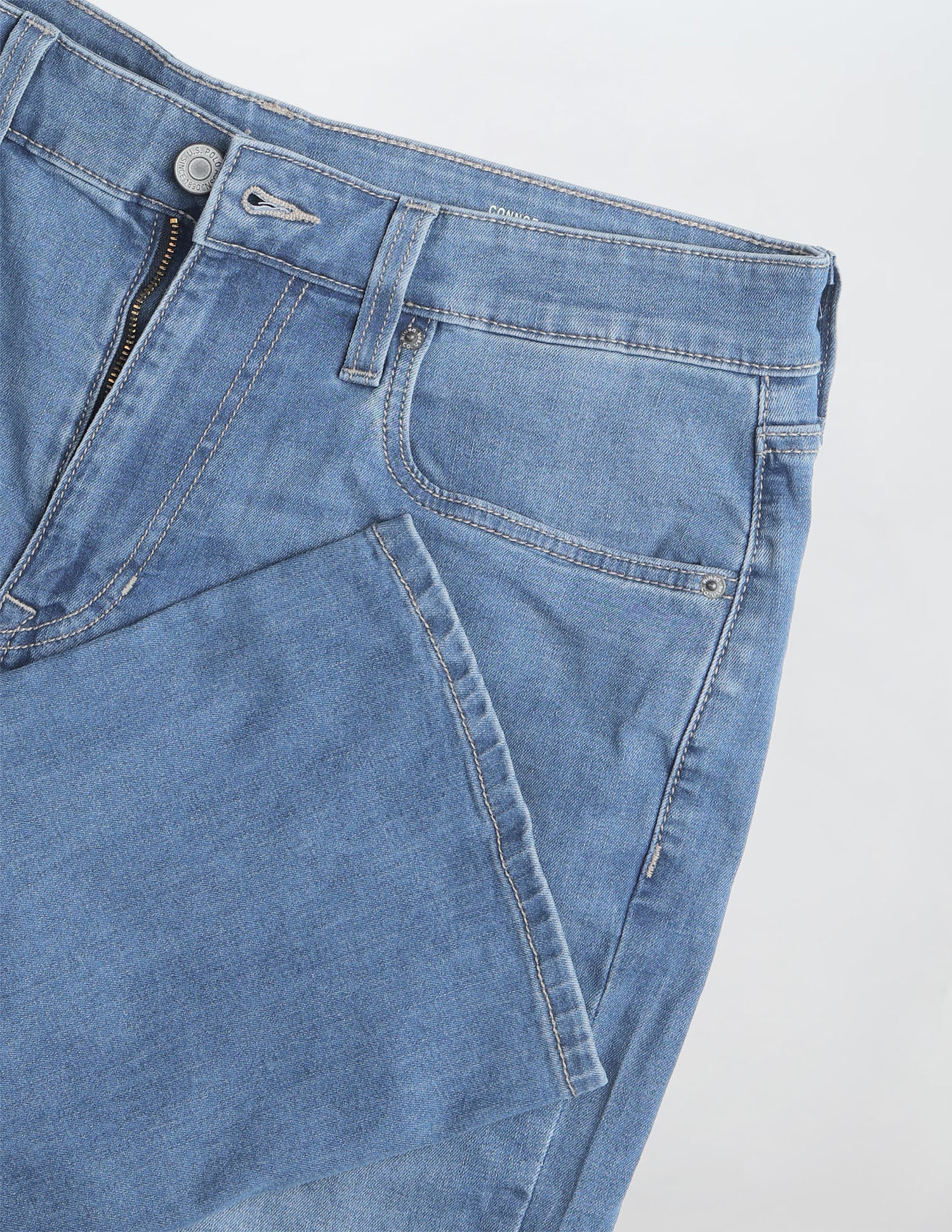 Harold Slim Straight Fit Blue Jeans Light Blue - U.S. Polo Assn. India | Large