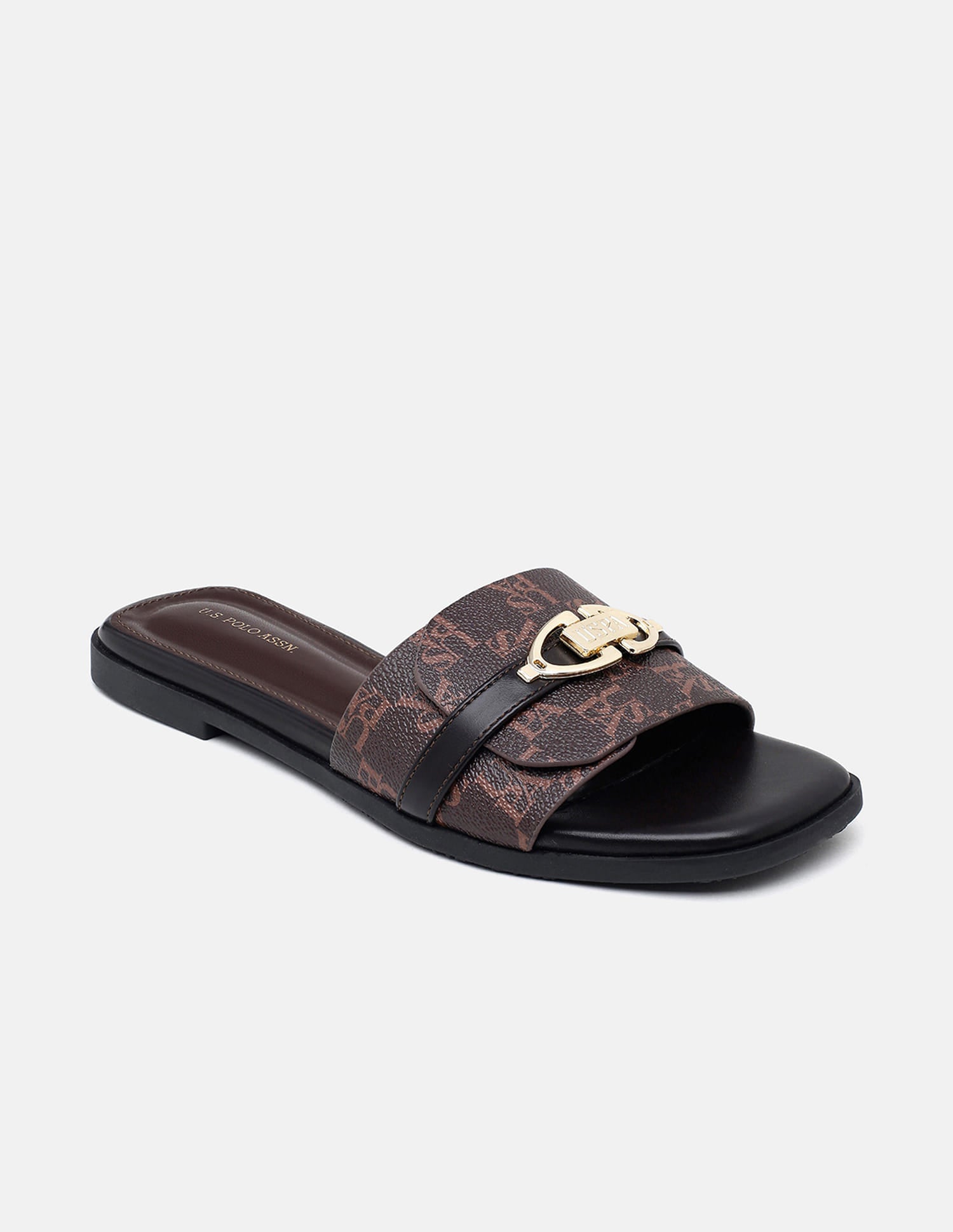 Monogram Leandre Sandals Black - U.S. Polo Assn. India | Large
