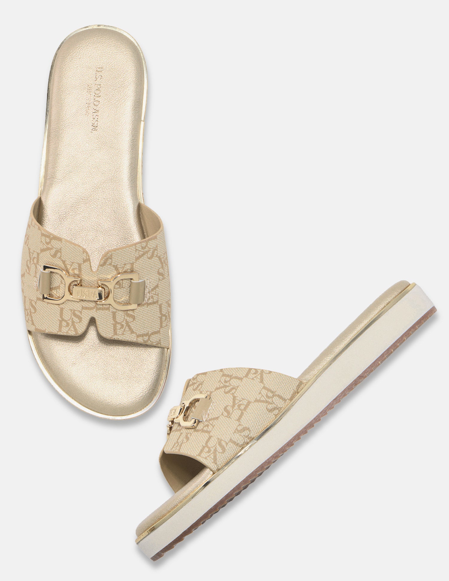 Monogram Viha Sandals Beige - U.S. Polo Assn. India | Large