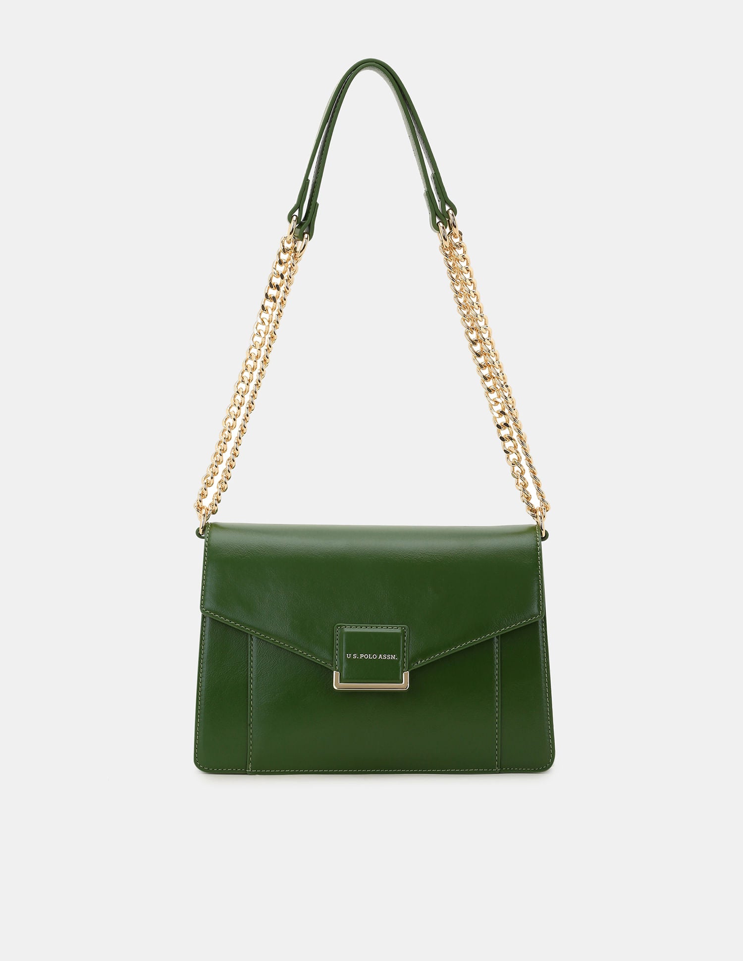 Women Bliss Sling Bag with Solid Structured Design Green - U.S. POLO ASSN. | Large