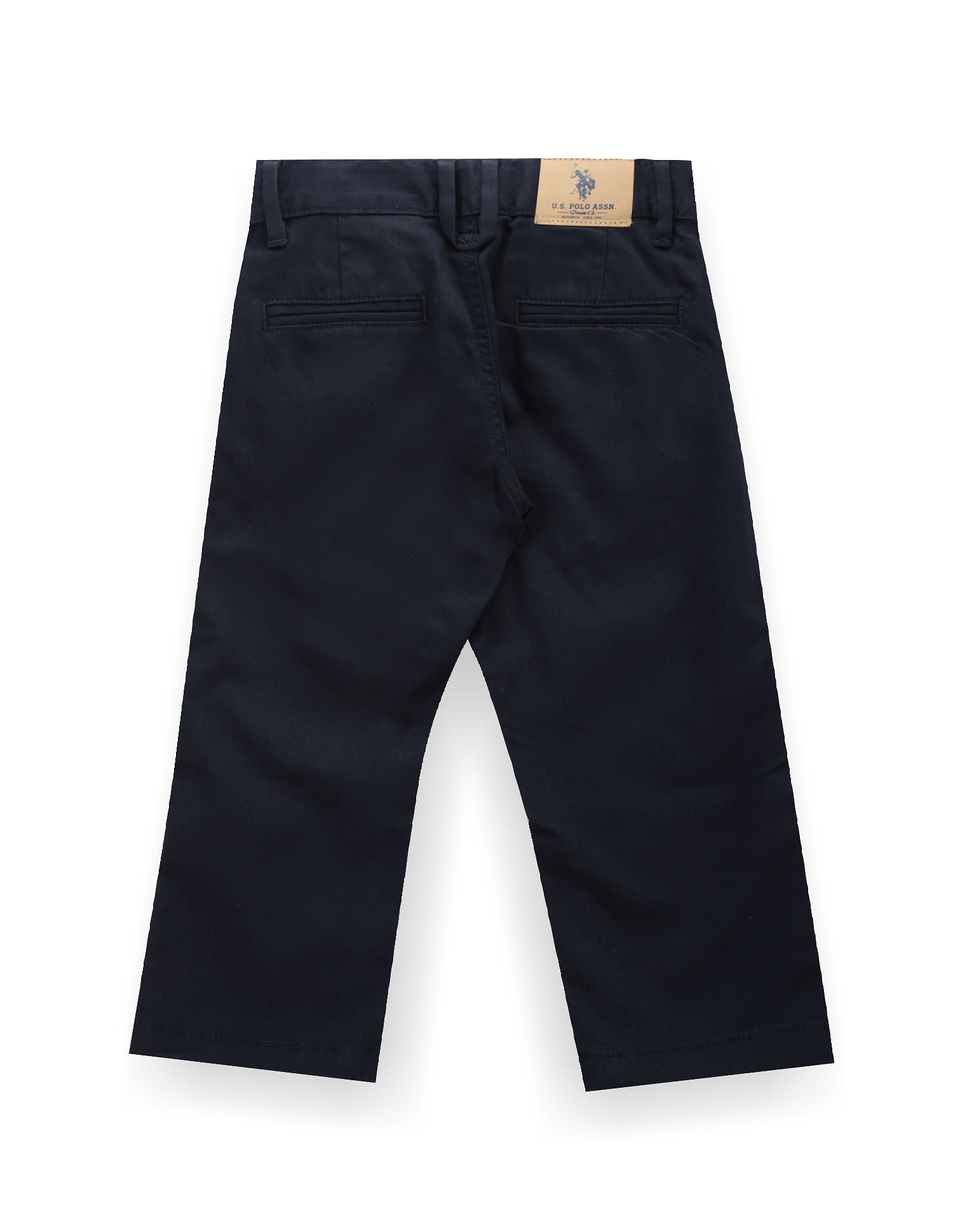 Boys Cotton Stretch Sateen Trousers Navy - U.S. POLO ASSN. | Large
