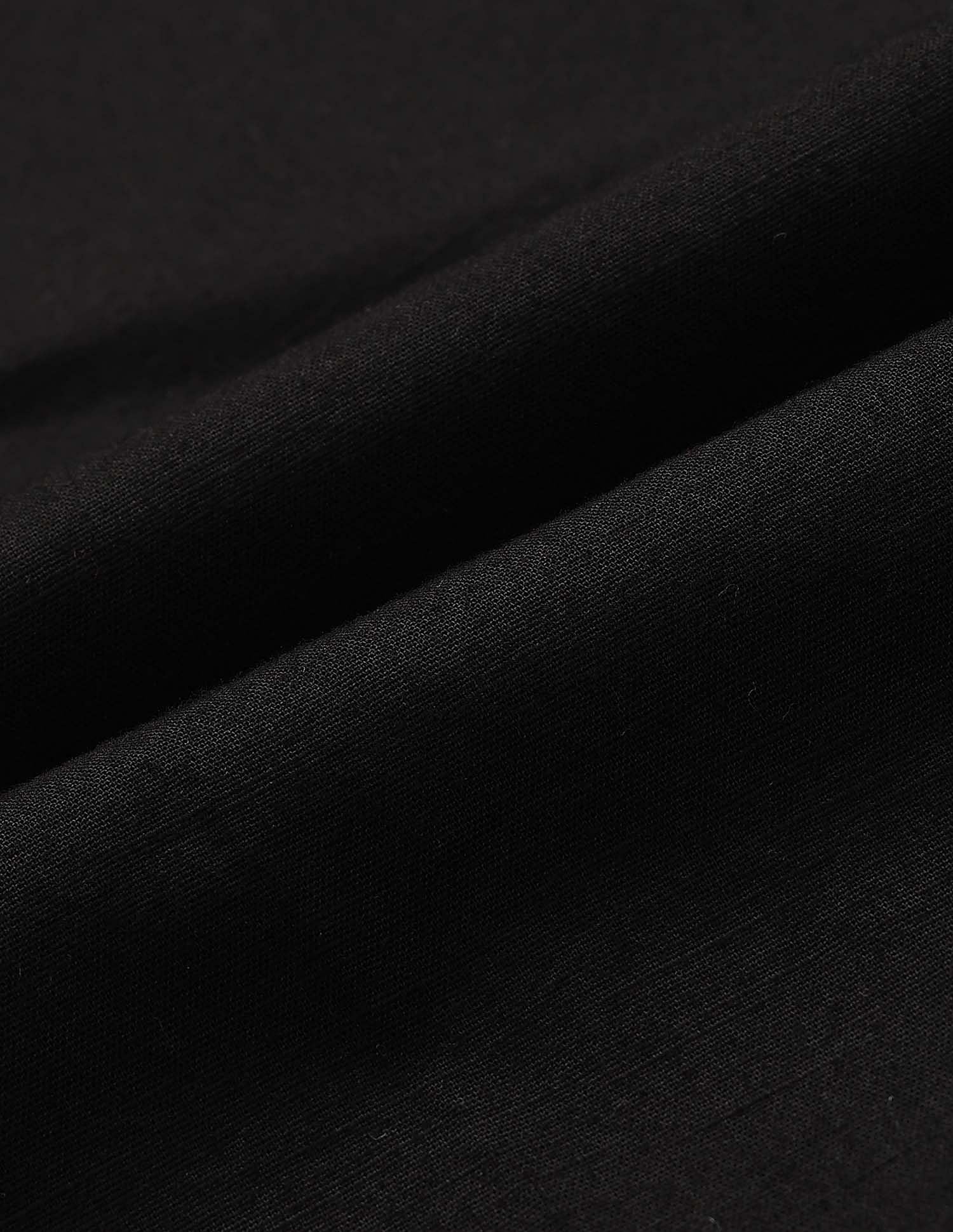 Solid Slub Mandarin Collar Shirt Black - U.S. Polo Assn. India | Large