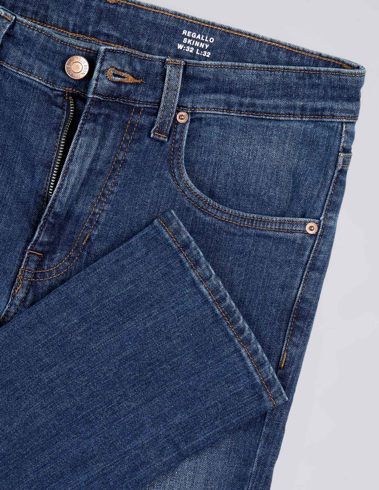 Regallo Skinny Fit Blue Jeans Dark Blue - U.S. Polo Assn. India | Large