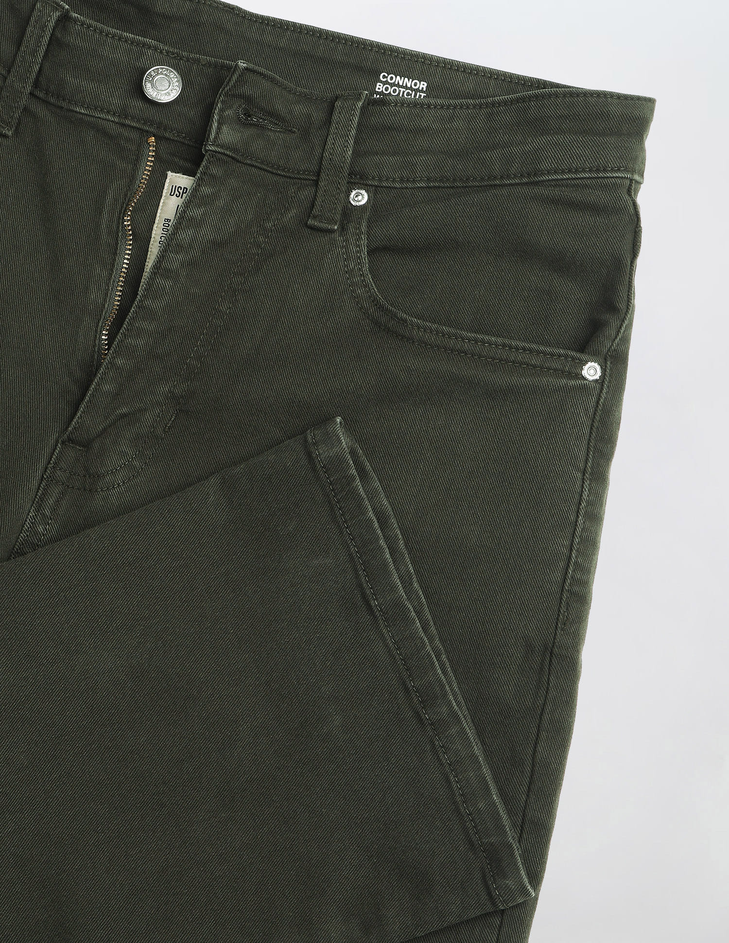 Solid Bootcut Fit Jeans Green - U.S. Polo Assn. India | Large