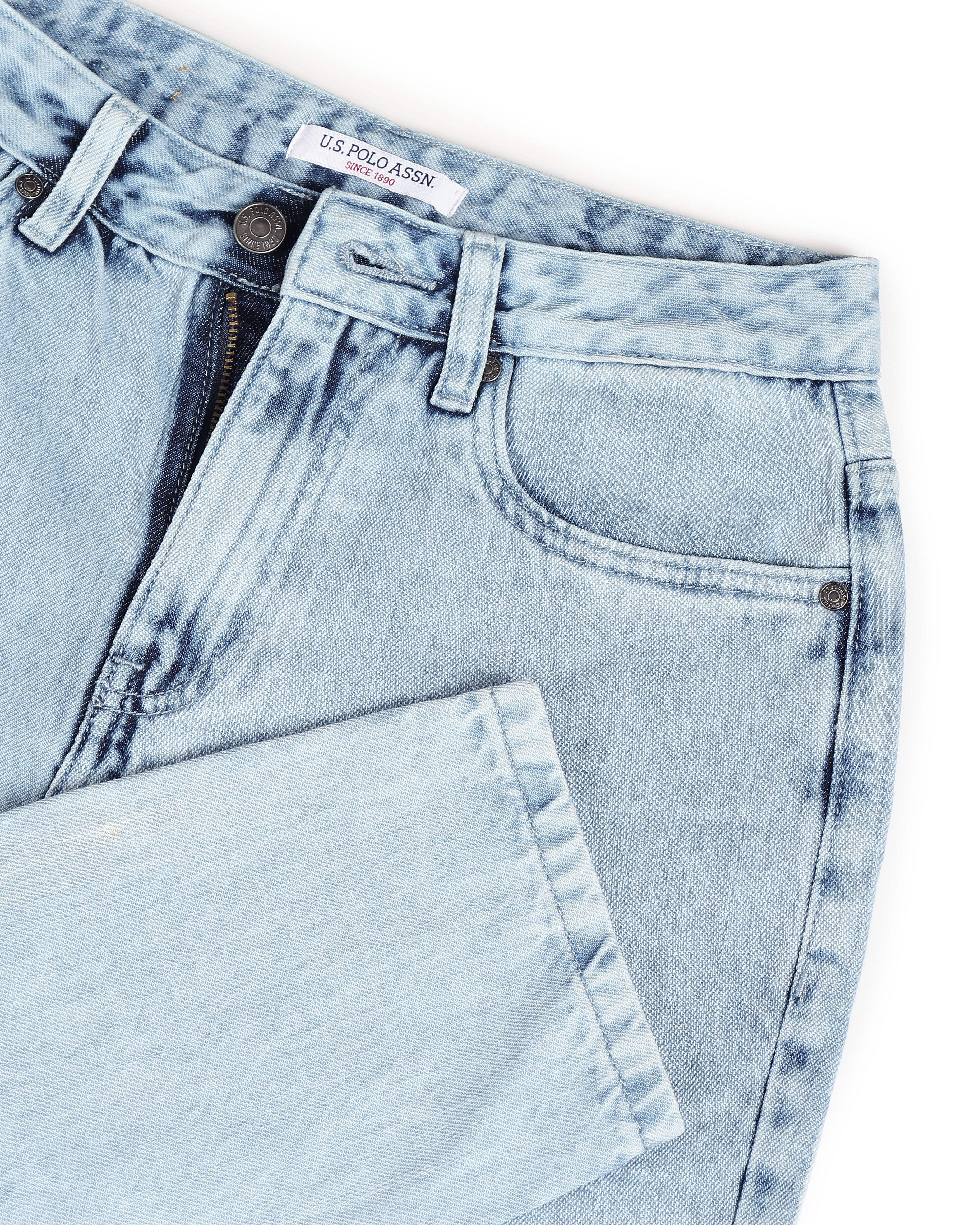 Mom Fit High Rise Jeans Light Blue - U.S. Polo Assn. India | Large