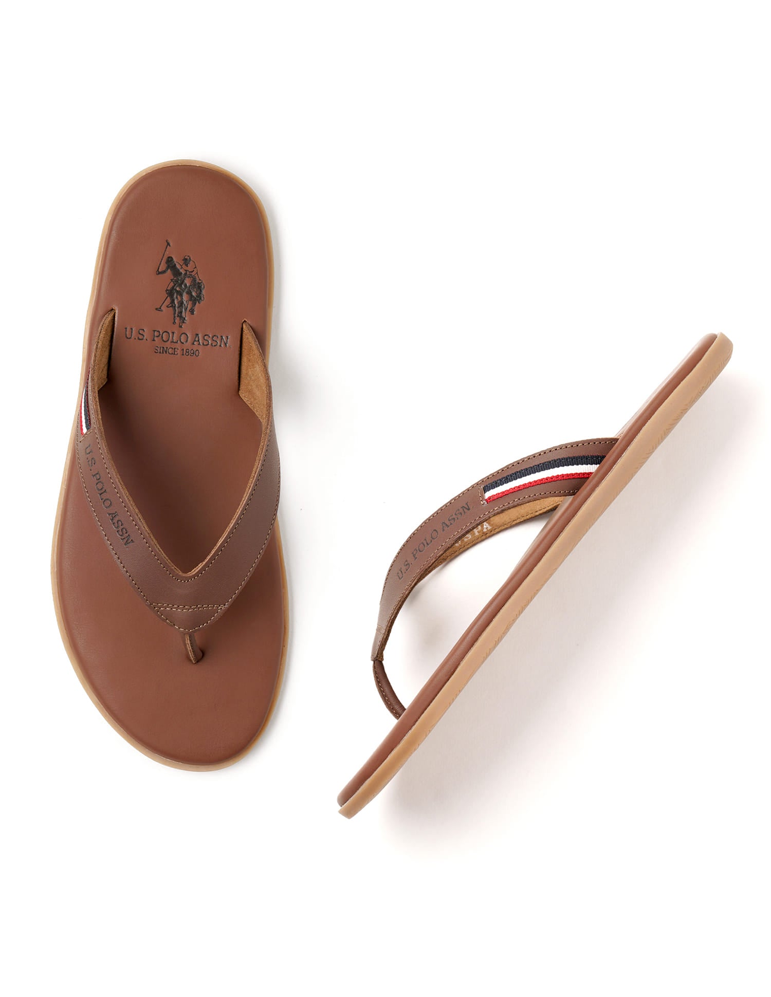 Men Aura 2.0 Flip Flops Brown - U.S. Polo Assn. India | Large