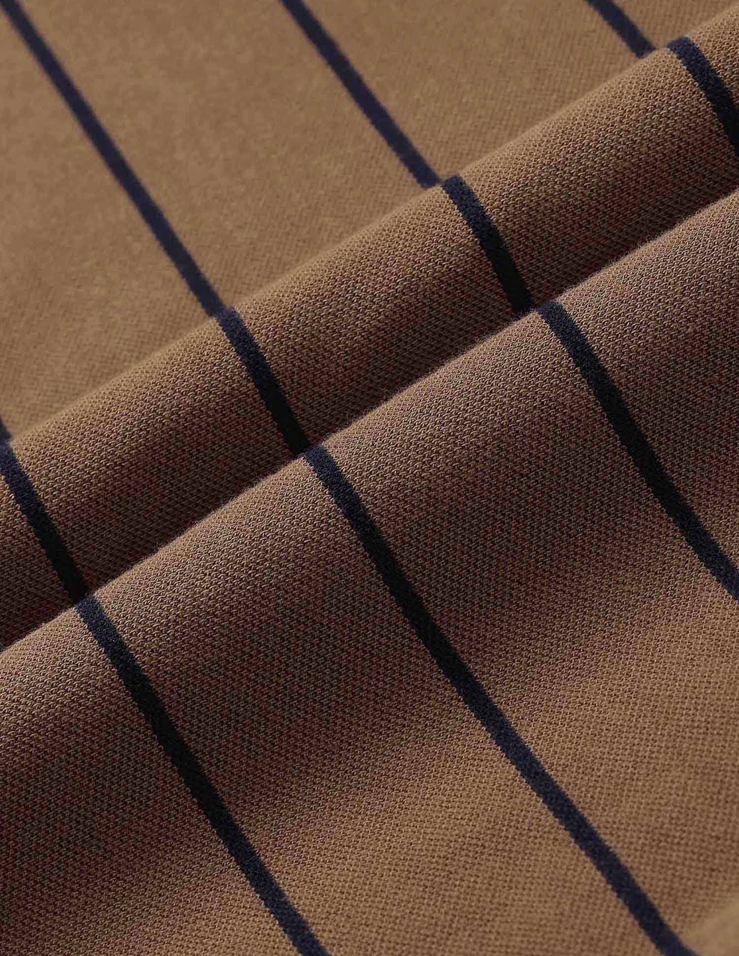 Vertical Striped Pure Cotton Gold Cup T-Shirt Brown - U.S. Polo Assn. India | Large