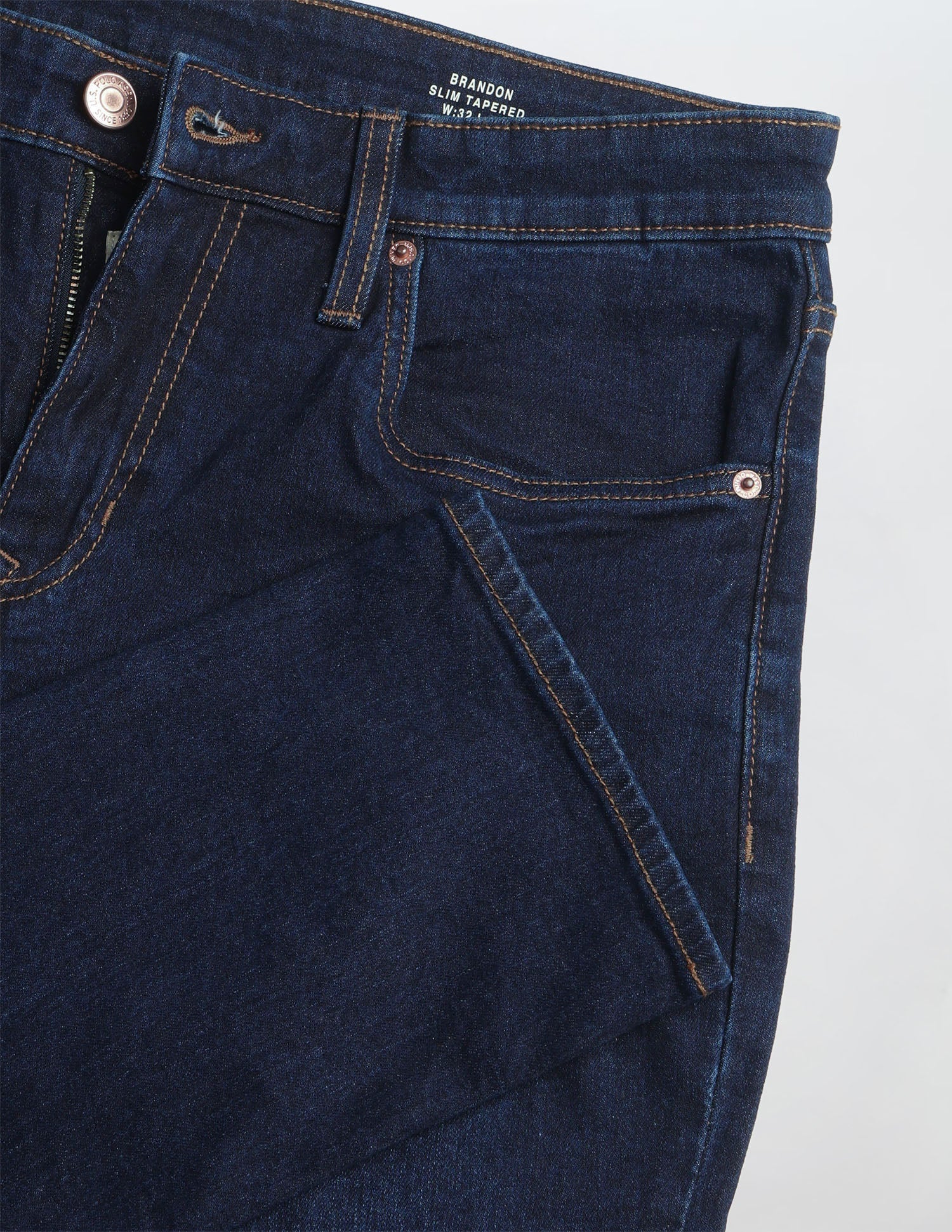 Brandon Slim-Tapered Fit Blue Jeans Dark Indigo - U.S. Polo Assn. India | Large