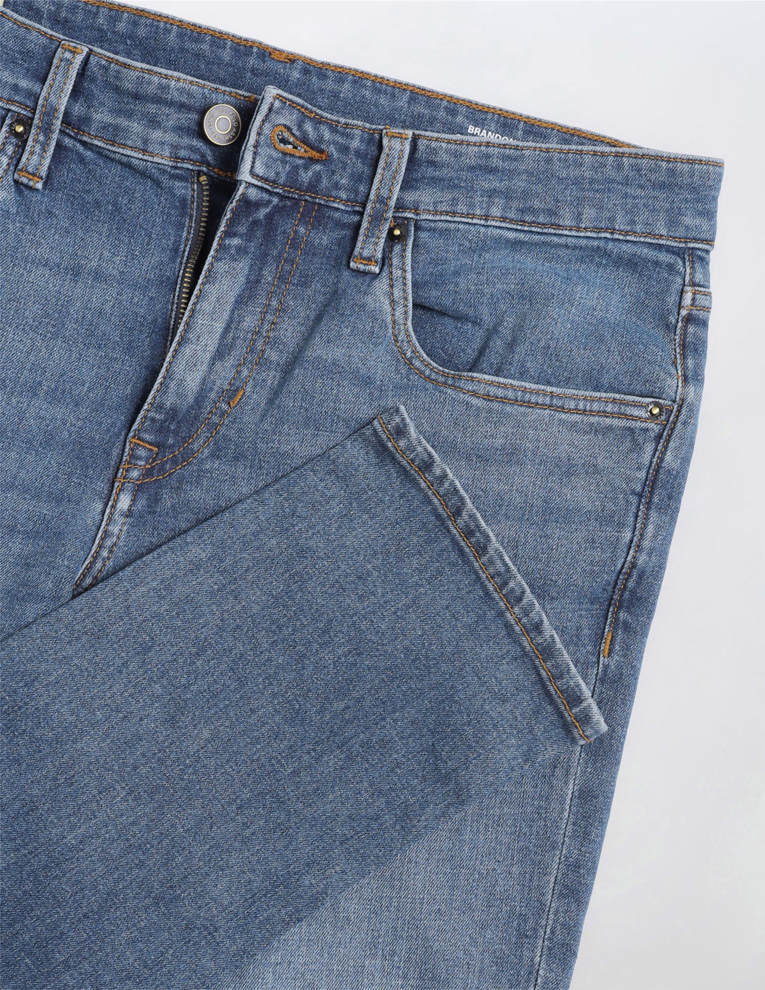 Brandon Slim Tapered Fit Blue Jeans Mid Blue - U.S. Polo Assn. India | Large