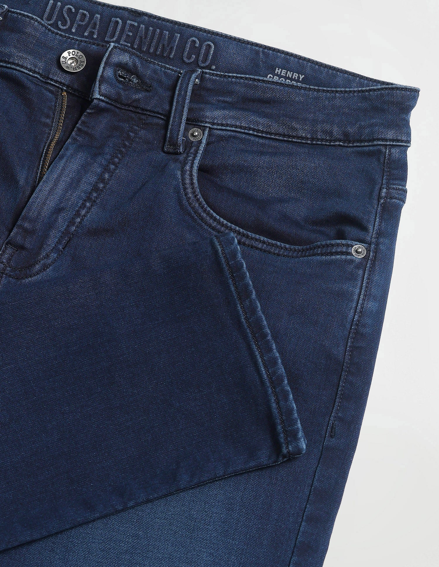 Henry Tapered Cropped Fit Blue Jeans Dark-Blue - U.S. Polo Assn. India | Large