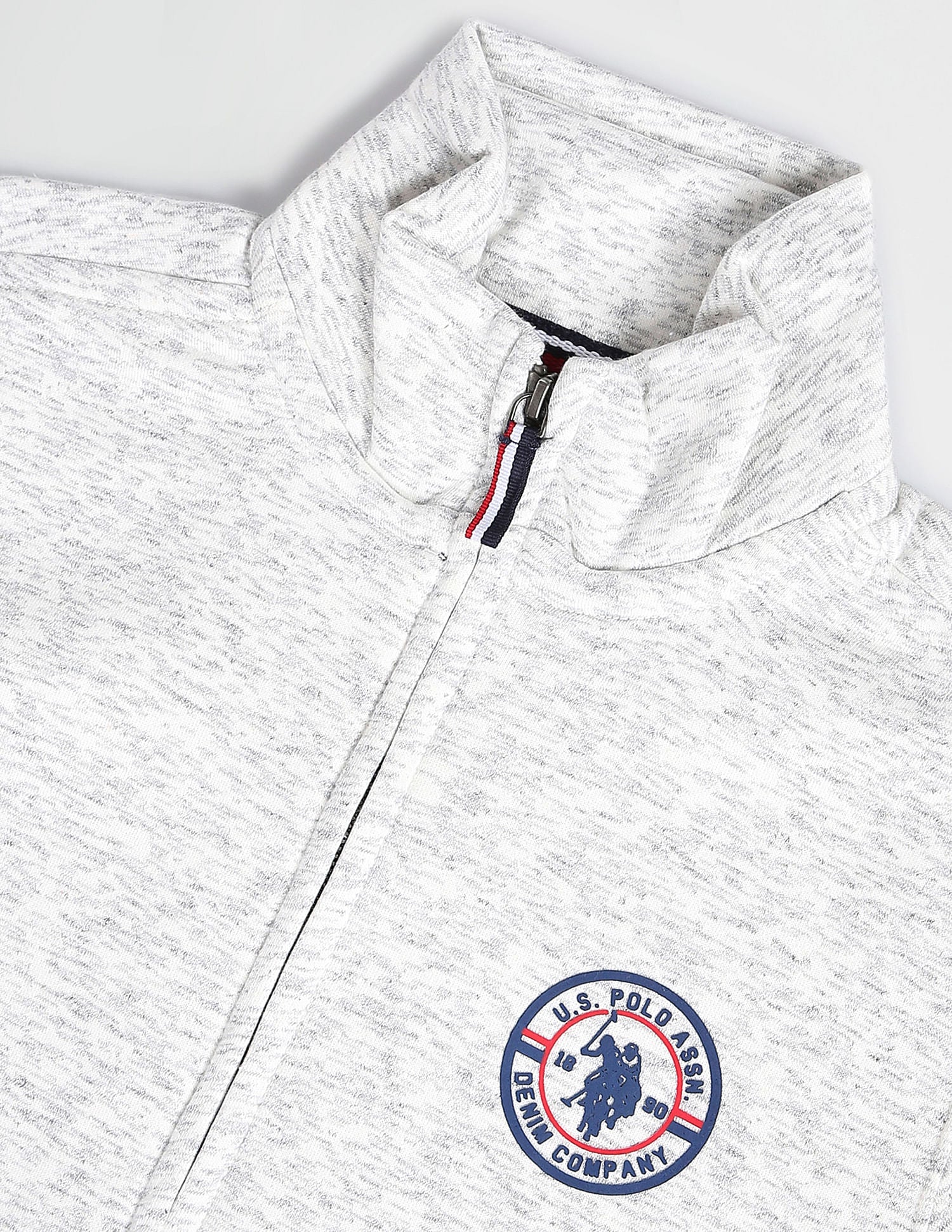 High Neck Heathered Sweatshirt Light Grey - U.S. POLO ASSN. | Large