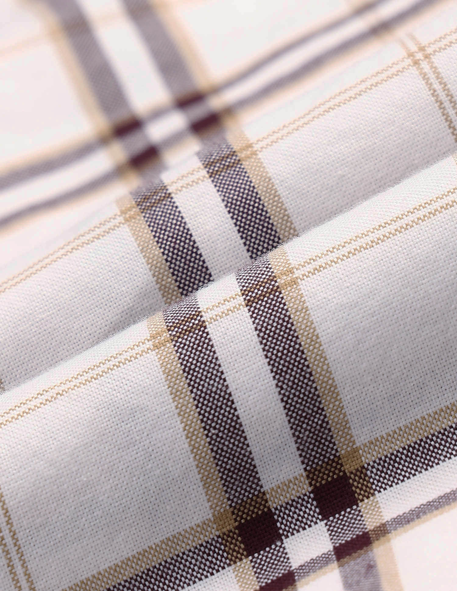 Windowpane Checked Tailored Fit Shirt Beige - U.S. POLO ASSN. | Large