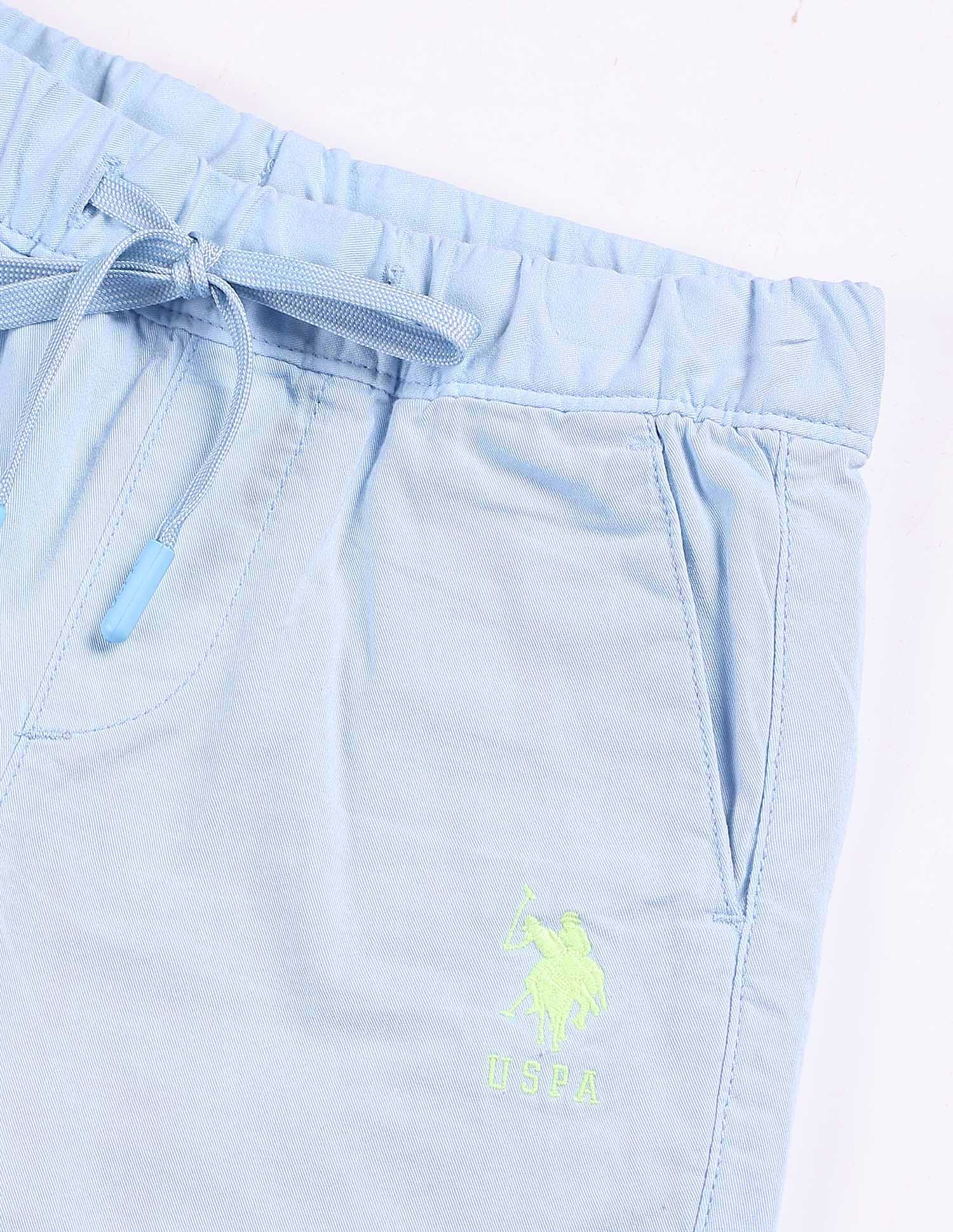 Boys Solid Twill Shorts Light Blue - U.S. POLO ASSN. | Large