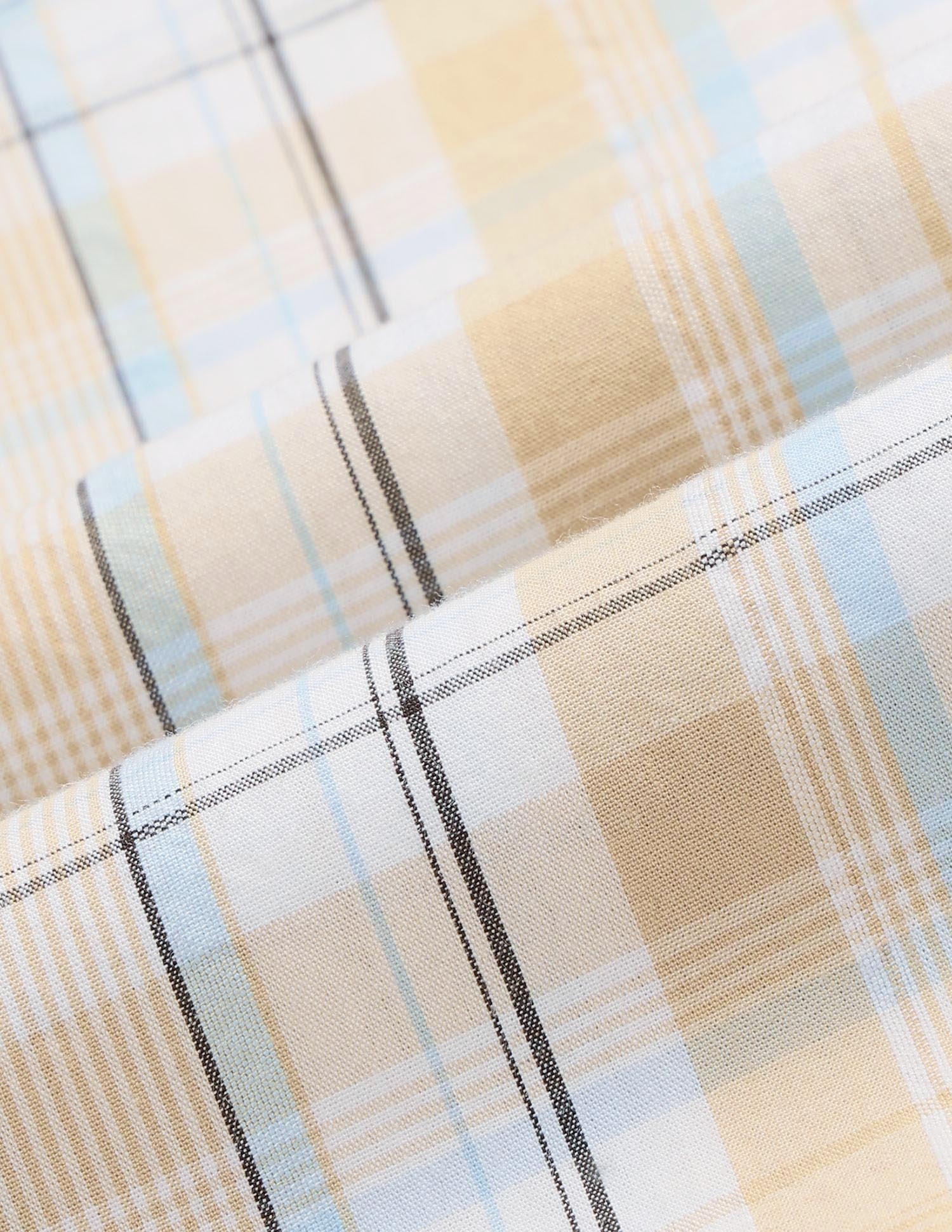 Tartan Checked Seersucker Shirt Mustard - U.S. Polo Assn. India | Large
