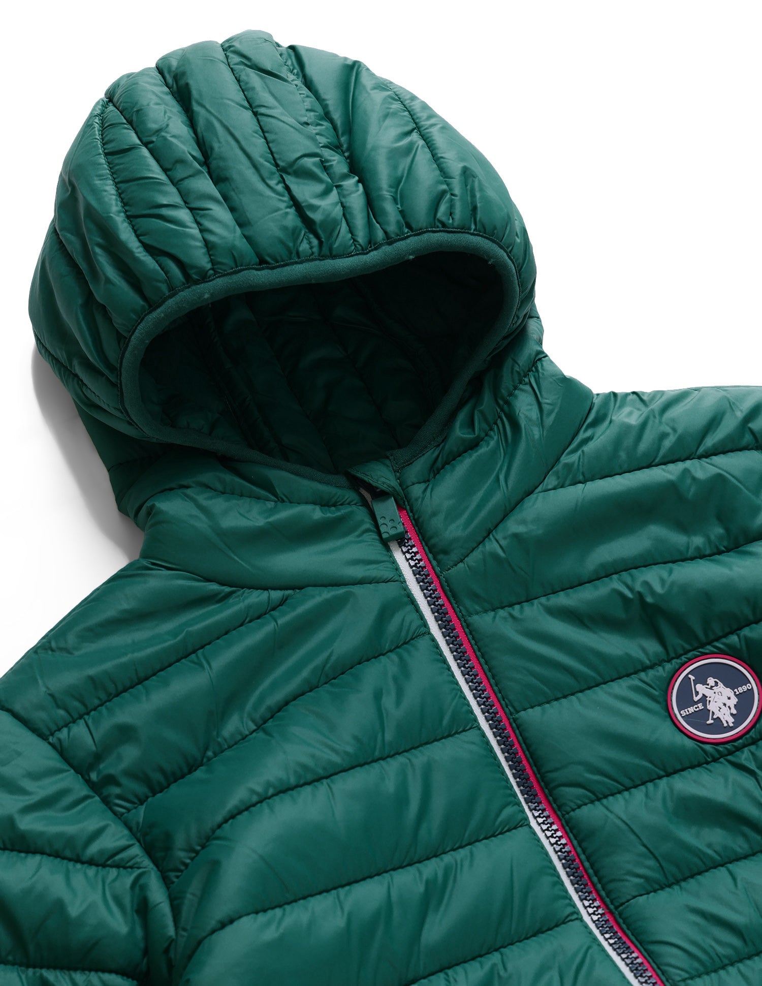 Solid Hooded Puffer Jacket Green - U.S. POLO ASSN. | Large
