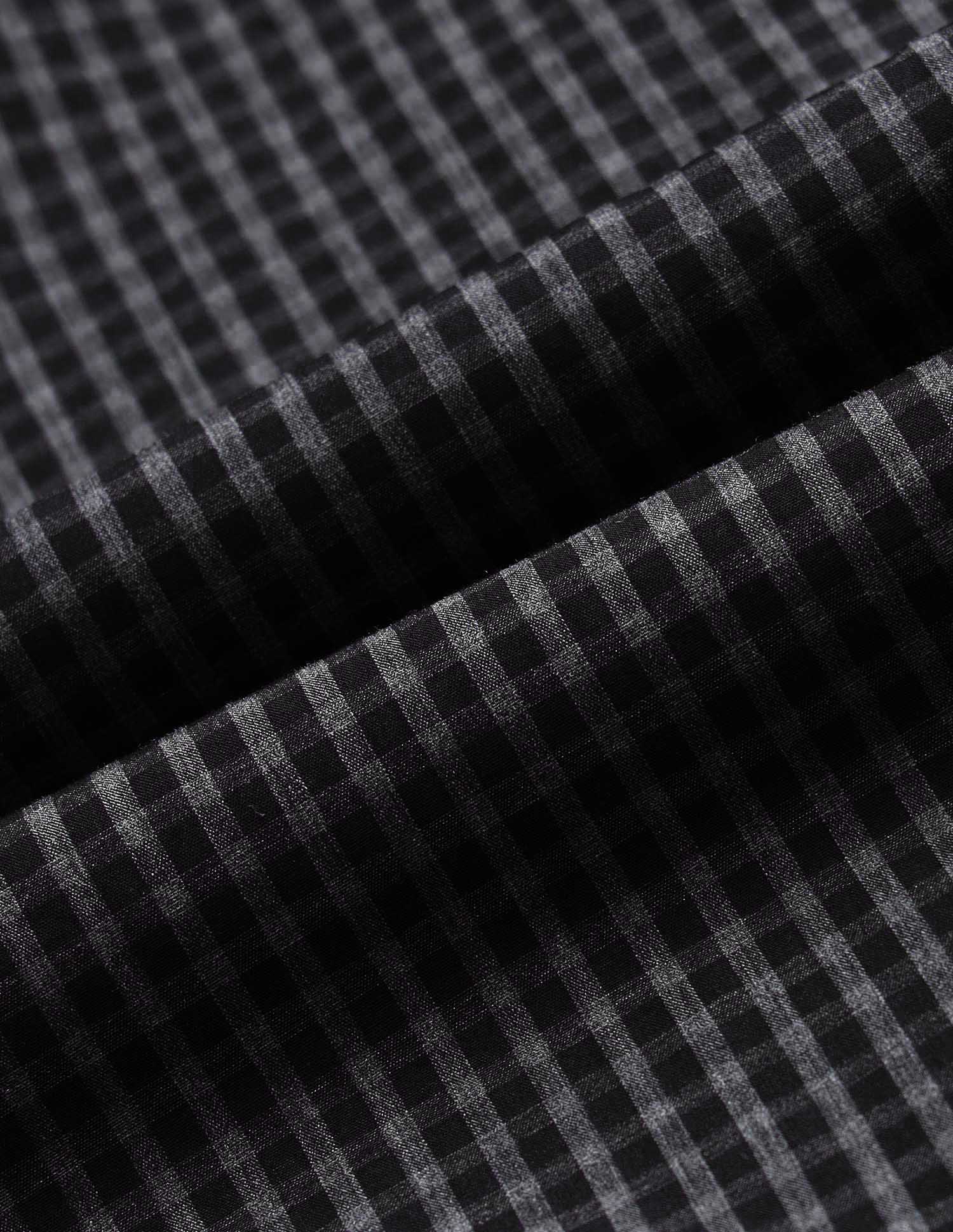 Pure Cotton Micro Checked Shirt Black - U.S. Polo Assn. India | Large
