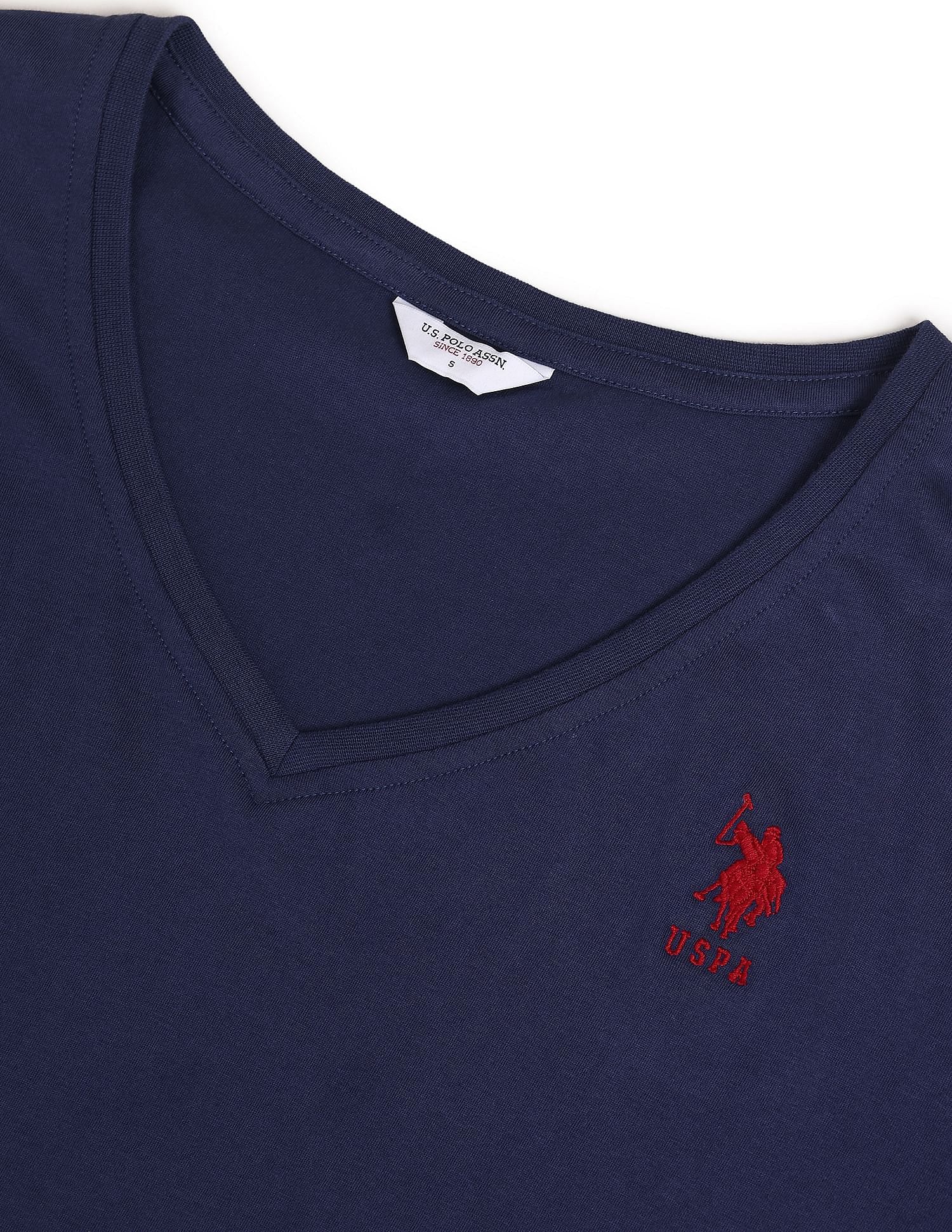 V-Neck Long Sleeve Solid Top Blue - U.S. Polo Assn. India | Large